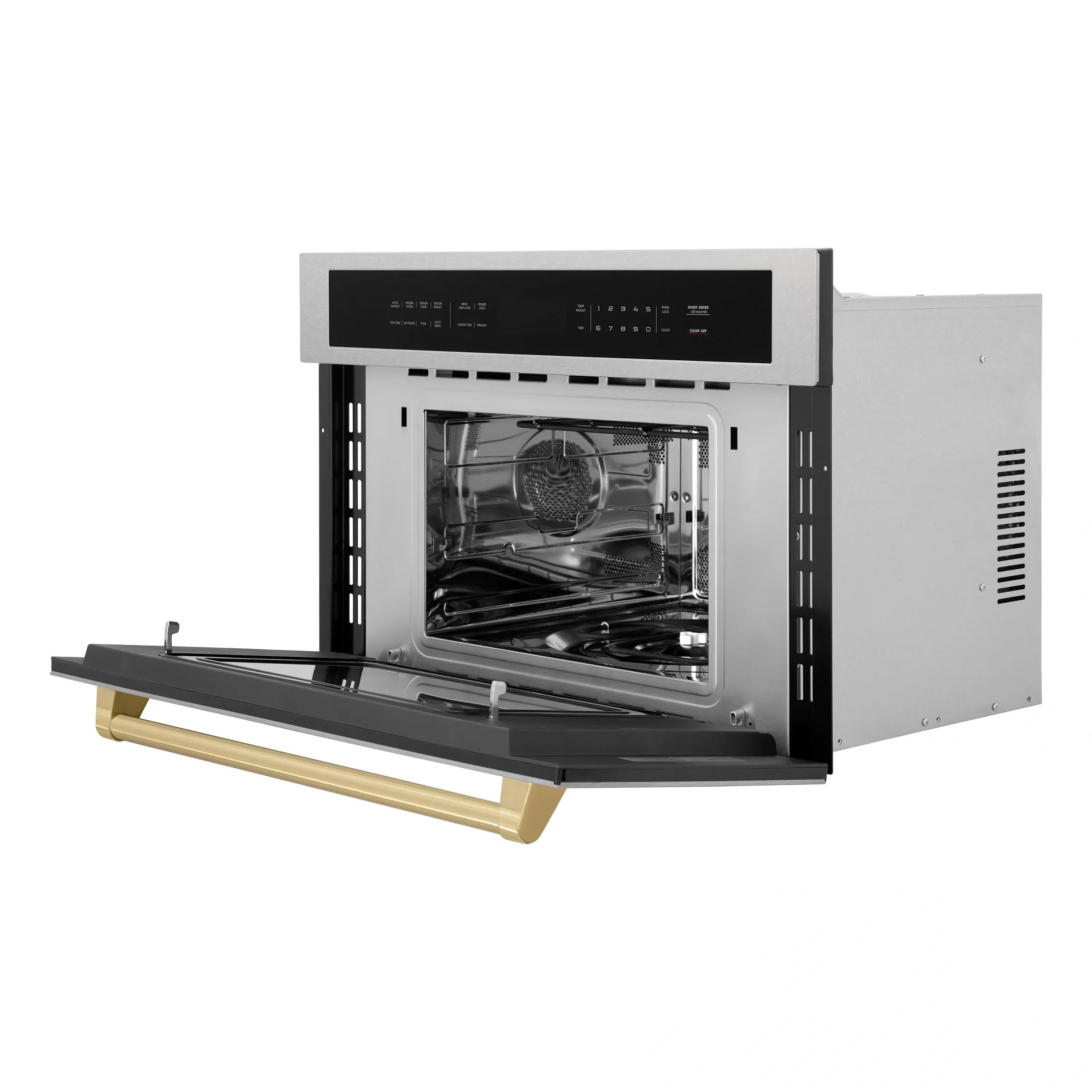 ZLINE Autograph Edition 30” 1.6 cu ft. Built-in Convection Microwave Oven in Fingerprint Resistant Stainless Steel with Accents MWOZ-30-SS