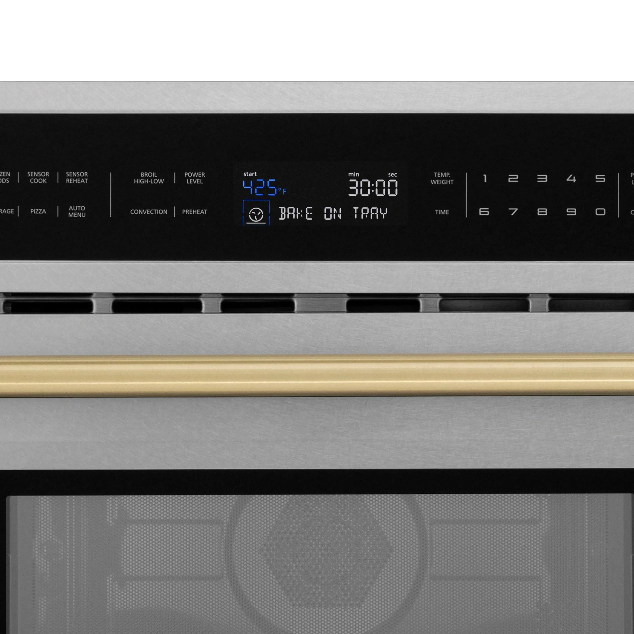 ZLINE Autograph Edition 30” 1.6 cu ft. Built-in Convection Microwave Oven in Fingerprint Resistant Stainless Steel with Accents MWOZ-30-SS