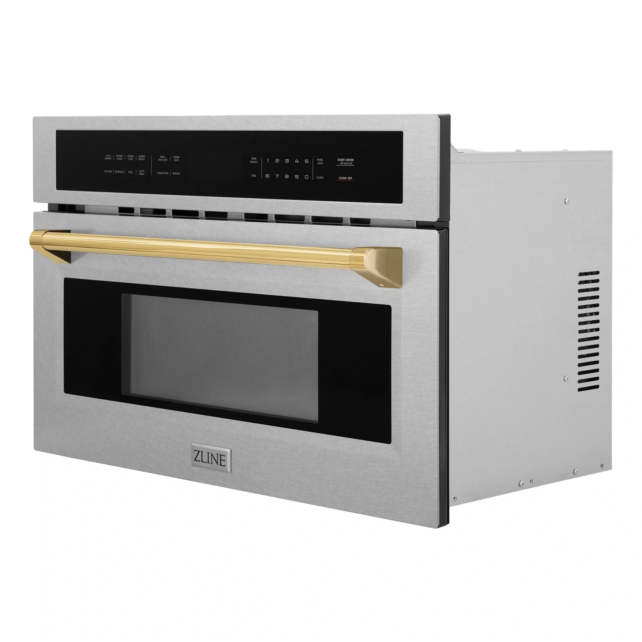 ZLINE Autograph Edition 30” 1.6 cu ft. Built-in Convection Microwave Oven in Fingerprint Resistant Stainless Steel with Accents MWOZ-30-SS