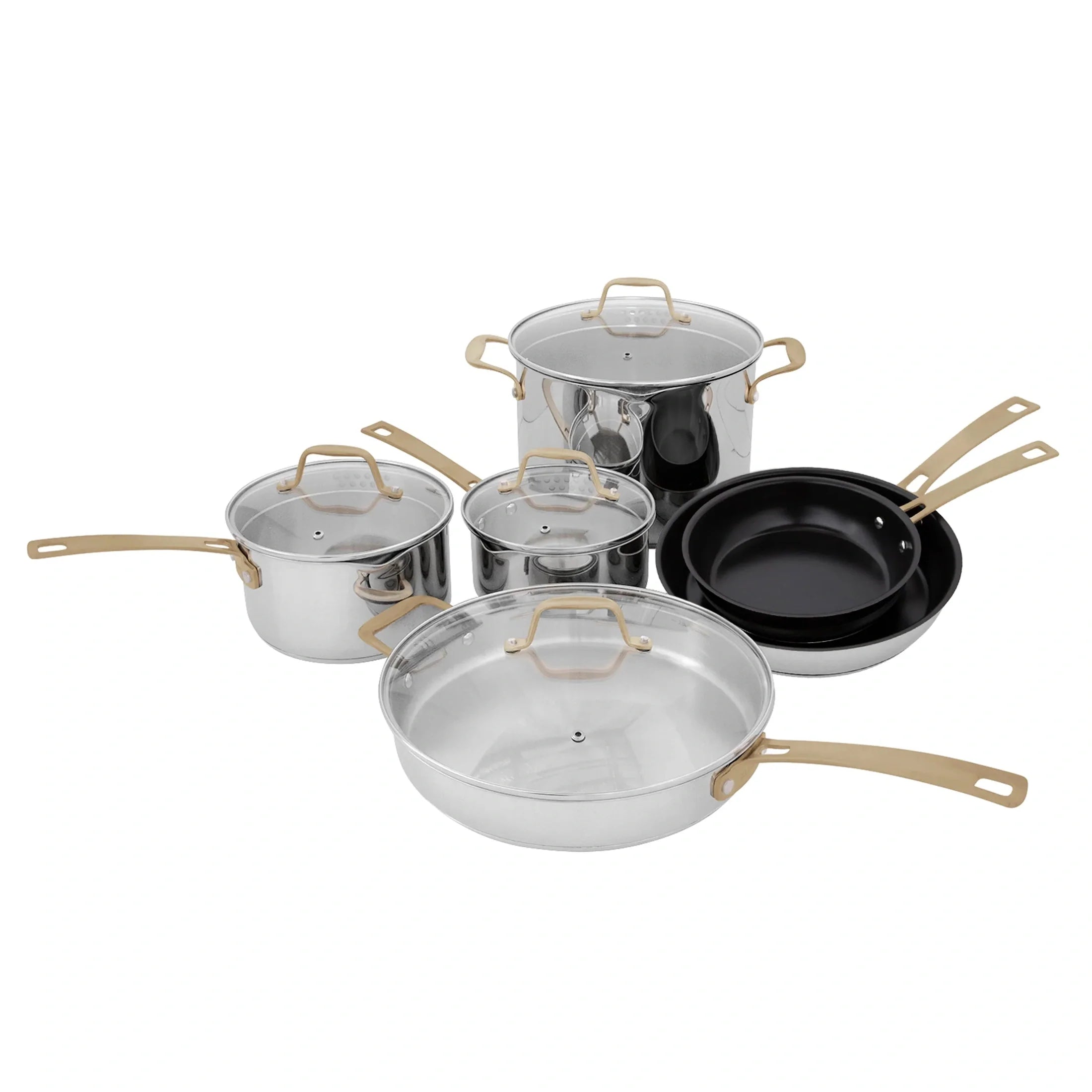 ZLINE 10-Piece Non-Toxic Stainless Steel and Nonstick Ceramic Cookware Set CWSETL-NS-10