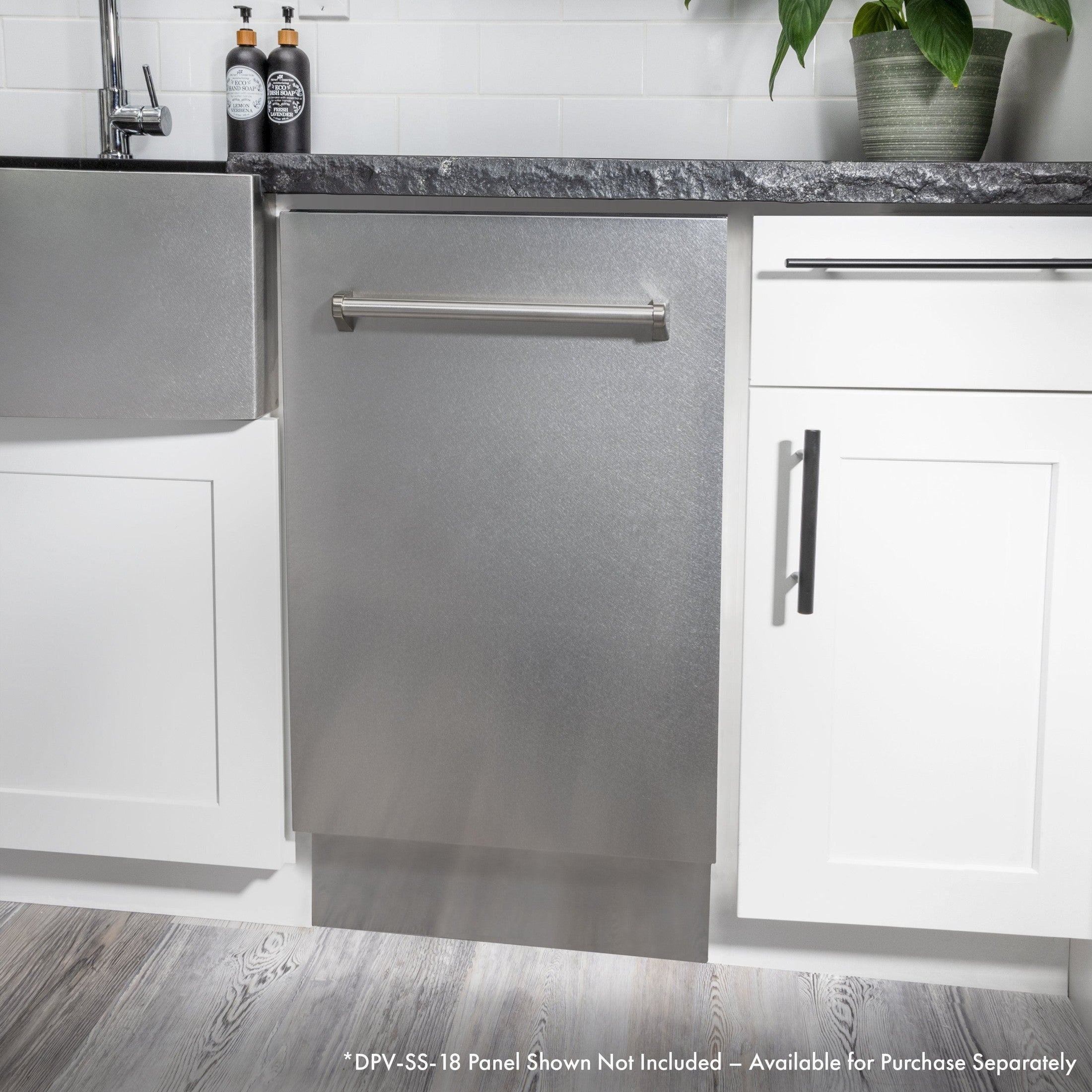 ZLINE 18" Compact Top Control Dishwasher in Custom Panel