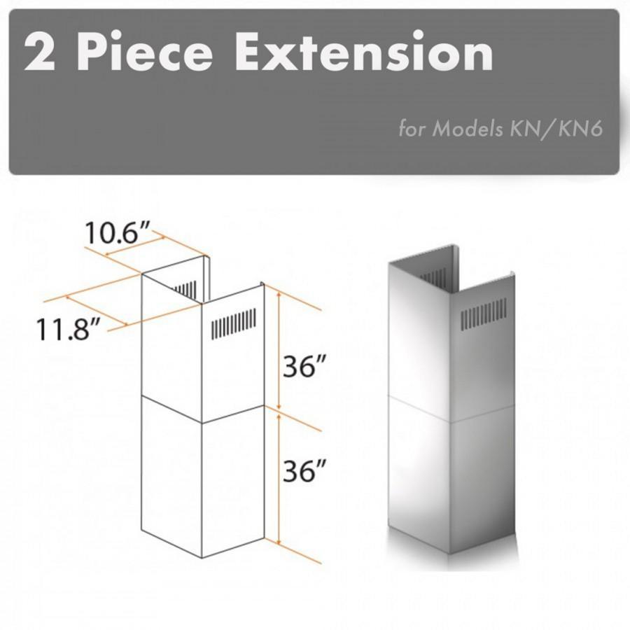 ZLINE 2-36 in. Chimney Extensions for 10 ft. to 12 ft. Ceilings - 2PCEXT-KN