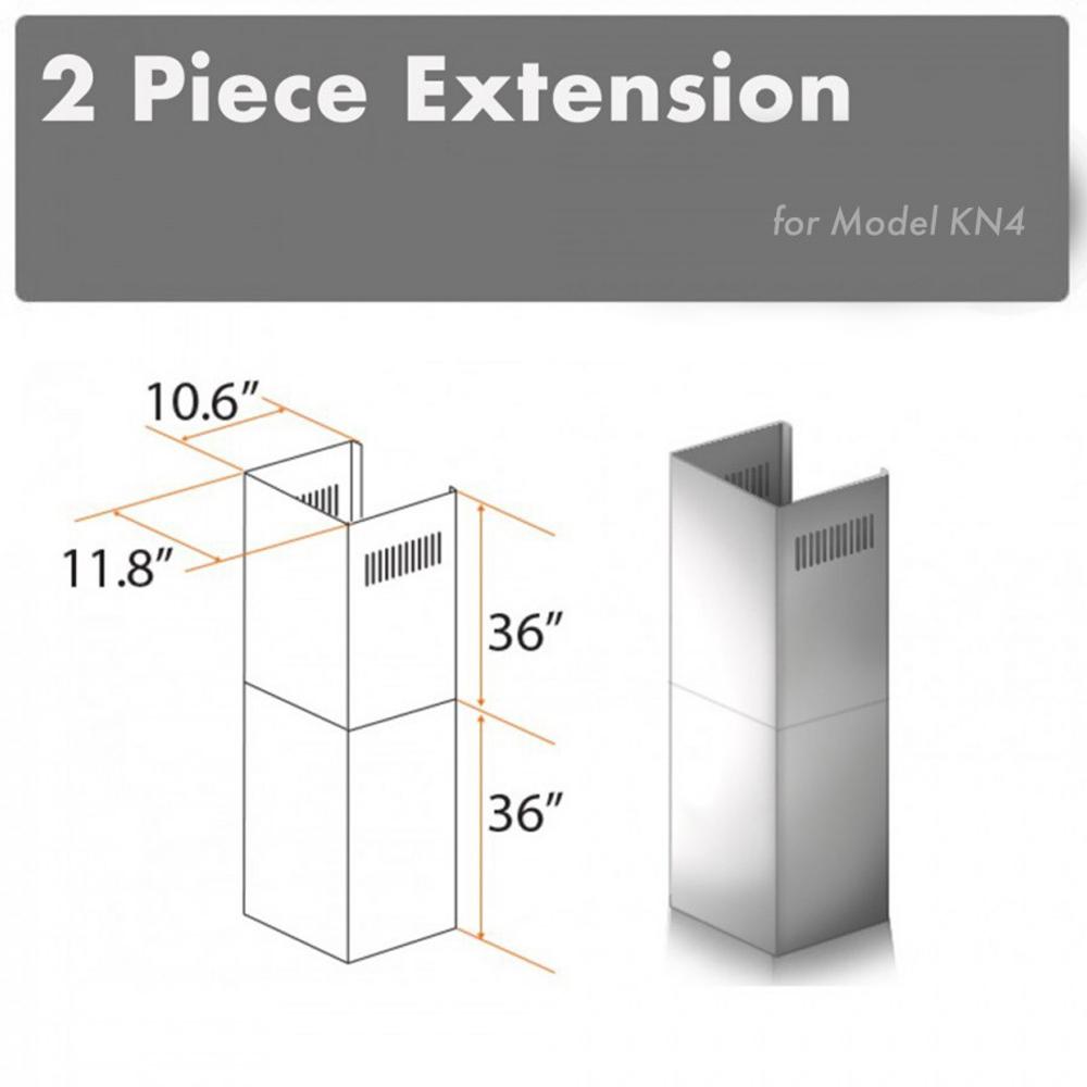 ZLINE 2-36 in. Chimney Extensions for 10 ft. to 12 ft. Ceilings - 2PCEXT-KN