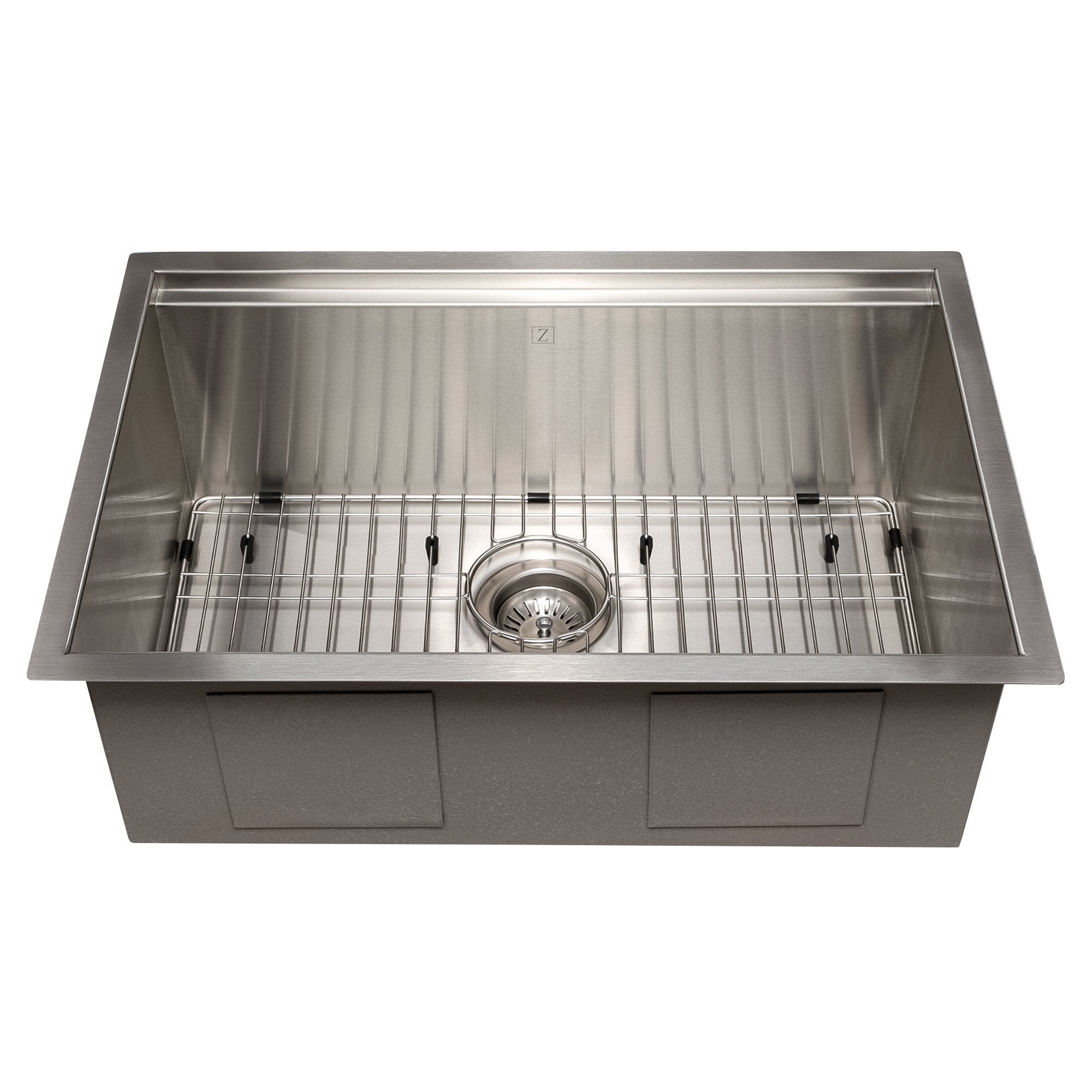 ZLINE 27" Garmisch Undermount Single Bowl Kitchen Sink with Bottom Grid and Accessories 