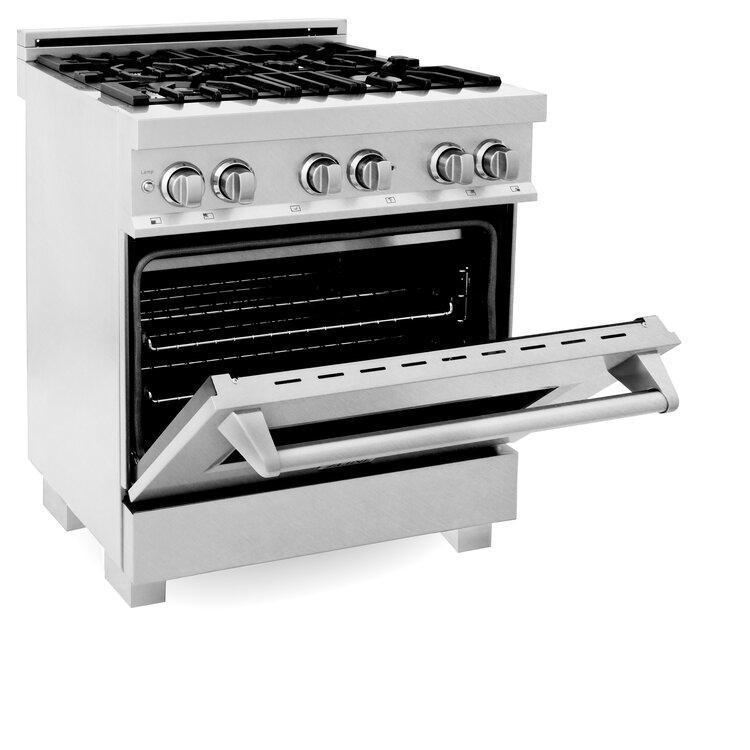 ZLINE 30" Professional Dual Fuel Range With Gas Stove and Electric Oven in Dura Snow Stainless Steel