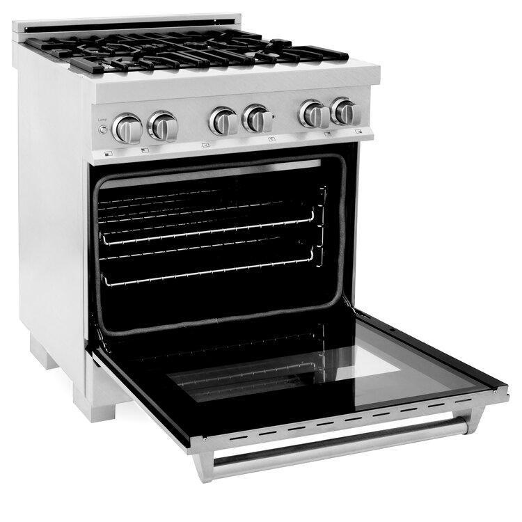 ZLINE 30" Professional Dual Fuel Range With Gas Stove and Electric Oven in Dura Snow Stainless Steel