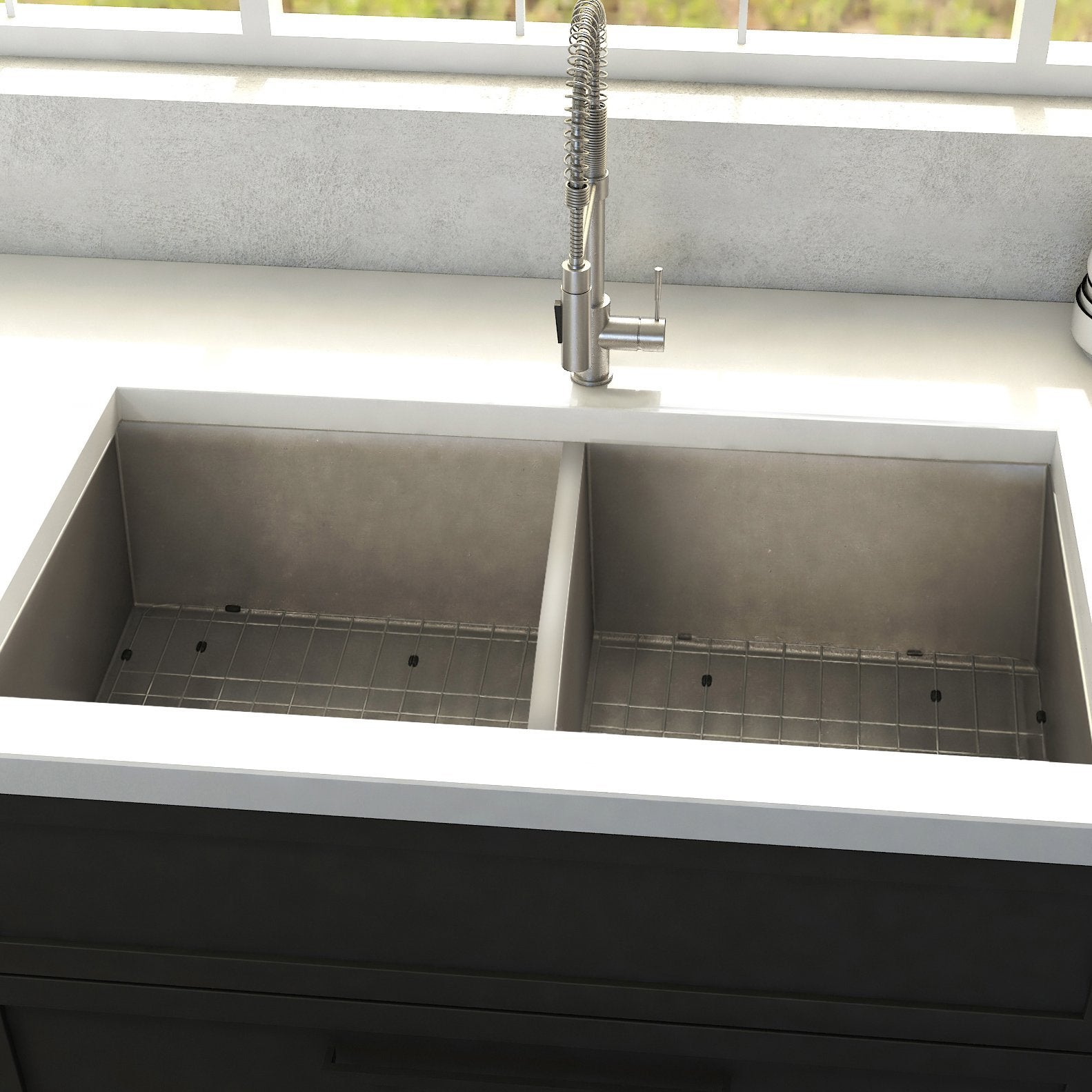 ZLINE 33" Anton Undermount Double Bowl Kitchen Sink with Bottom Grid
