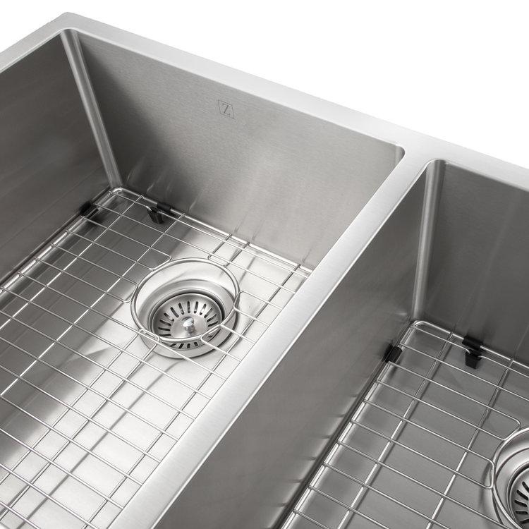 ZLINE 36" Anton Undermount Double Bowl Kitchen Sink with Bottom Grid