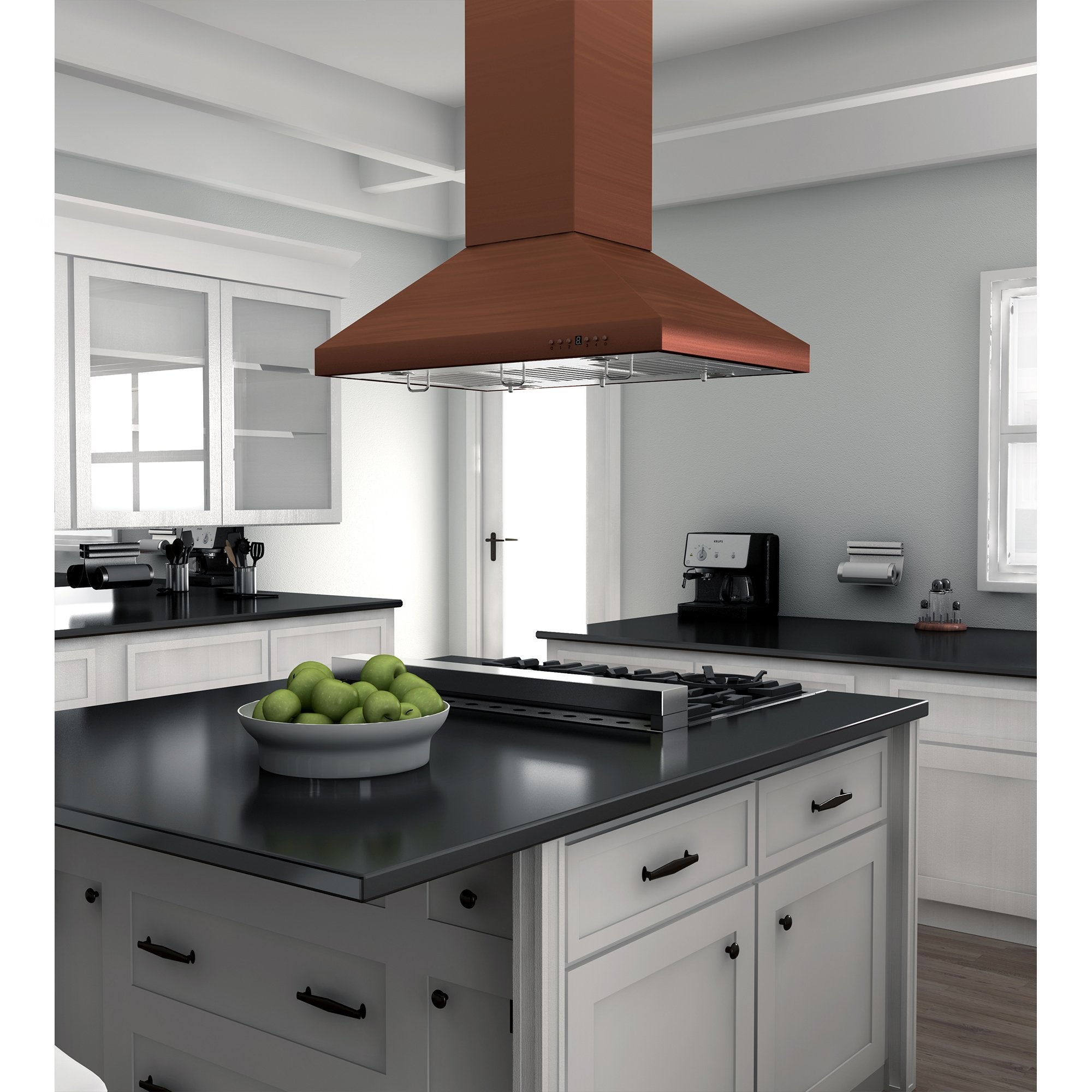 ZLINE 36 in. Designer Series Copper Island Mount Range Hood