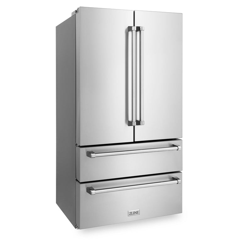ZLINE 4-Piece Appliance Package - 30 In. Rangetop, Range Hood, Refrigerator, and Double Wall Oven in Stainless Steel - 4KPR-RTRH30-AWS