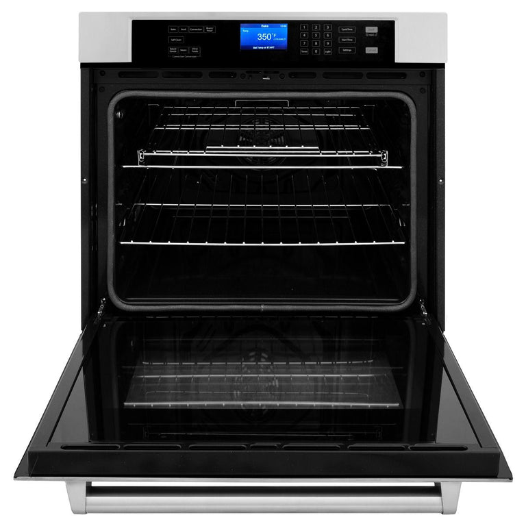 ZLINE Appliance Package - 4-Piece Appliance Package - 48 In. Rangetop, Wall Oven, Refrigerator, and Microwave Oven in Stainless Steel - 4KPR-RT48-MWAWS