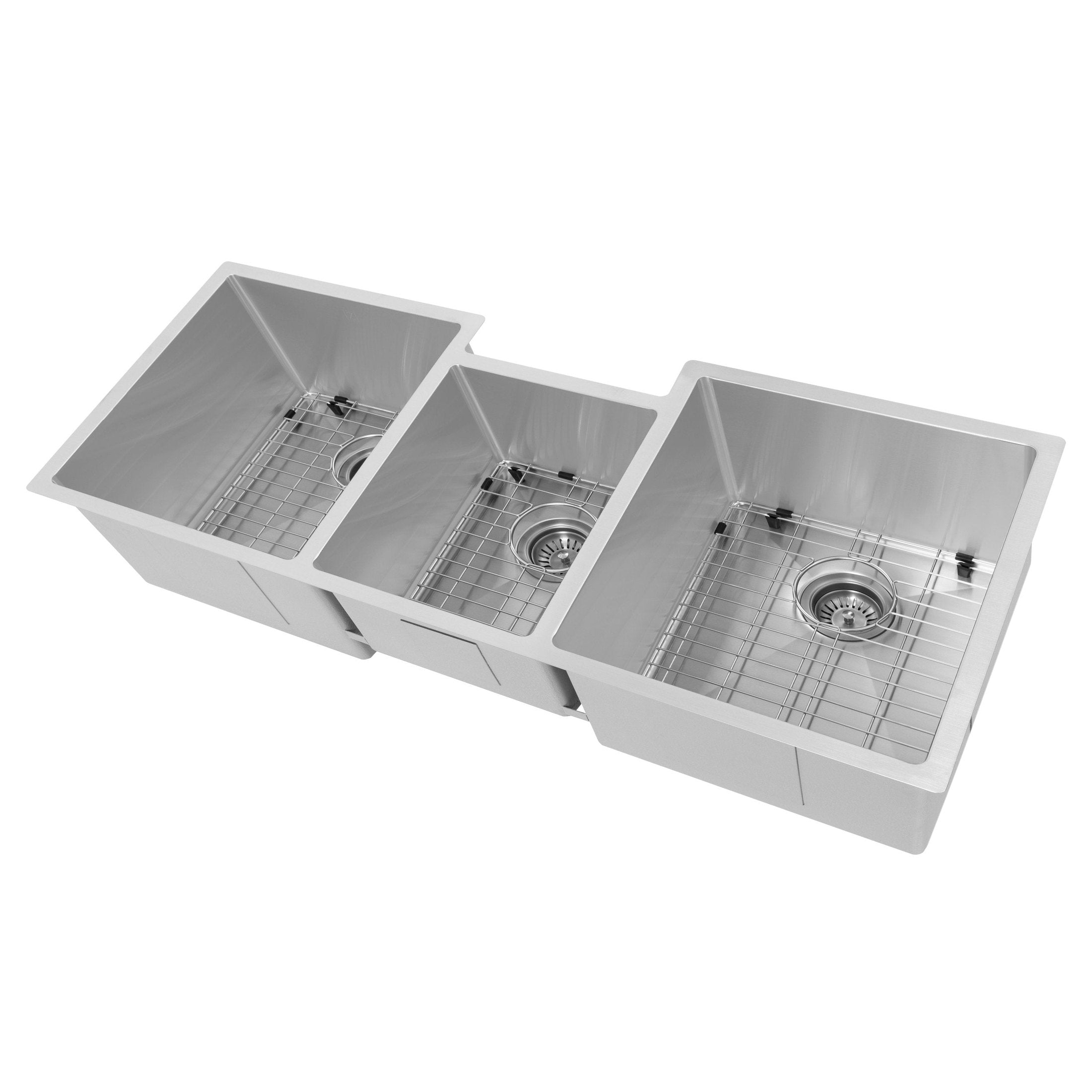 ZLINE 45" Breckenridge Undermount Triple Bowl Kitchen Sink with Bottom Grid and Accessories
