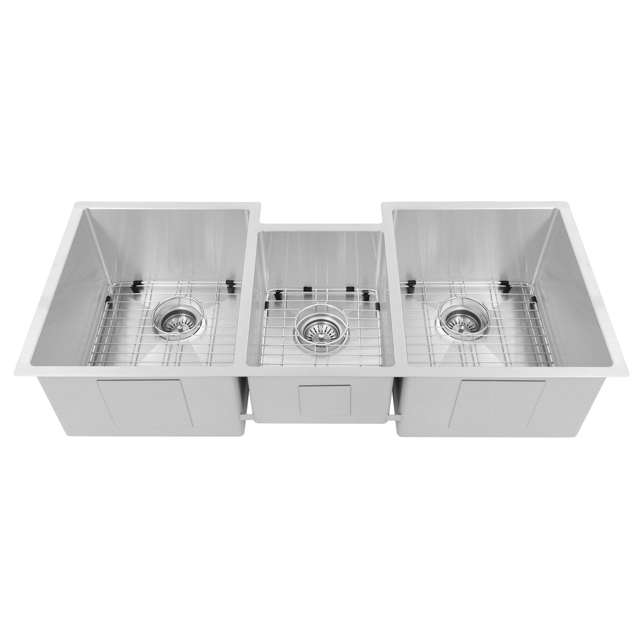 ZLINE 45" Breckenridge Undermount Triple Bowl Kitchen Sink with Bottom Grid and Accessories