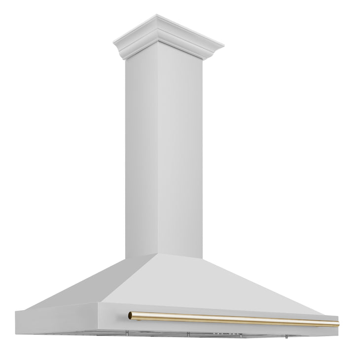 ZLINE 48" Autograph Edition Stainless Steel Range Hood with Stainless Steel Shell and Gold Accents - KB4STZ-48-G