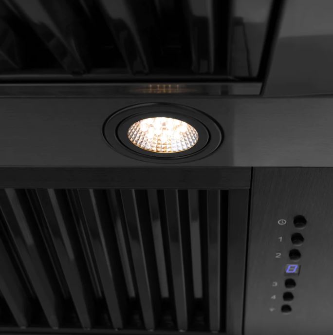 ZLINE 48 in. Autograph Edition Black Stainless Steel Range Hood with Champagne Bronze Handle, BS655Z-48-CB