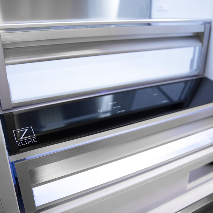 ZLINE 60" Autograph Edition 32.2 cu. ft. Built-in 4-Door French Door Refrigerator with Internal Water and Ice Dispenser in Stainless Steel with Accents RBIVZ-304-60