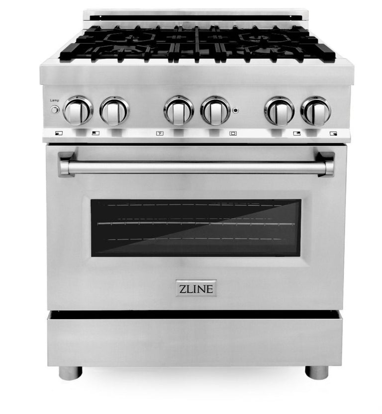 ZLINE Appliance Package - 30 in. Dual Fuel Range, 30 in. Range Hood, Microwave Drawer, 3 Rack Dishwasher - 4KP-RARH30-MWDWV