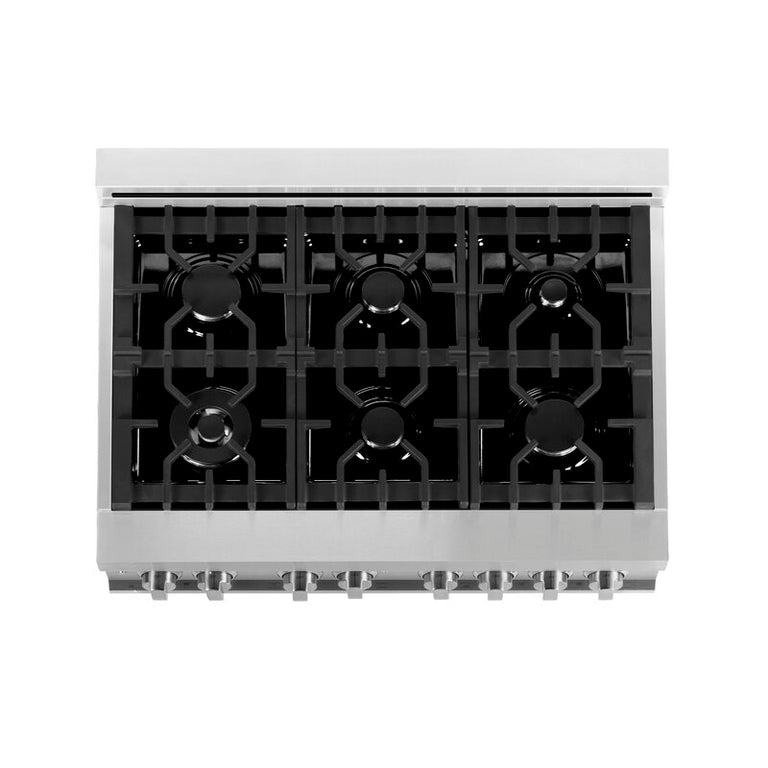 ZLINE Appliance Package - 36 in. Dual Fuel Range, Range Hood, 3 Rack Dishwasher - 3KP-RARH36-DWV