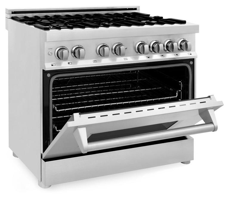 ZLINE Appliance Package - 36 in. Dual Fuel Range, Range Hood, Microwave Drawer - 3KP-RARH36-MW