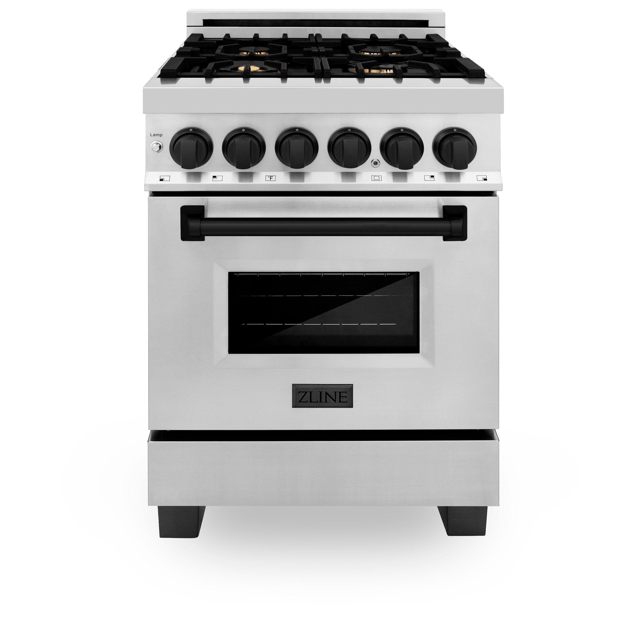 ZLINE Autograph Edition 24" 2.8 cu. ft. Dual Fuel Range with Gas Stove and Electric Oven in Stainless Steel with Accents