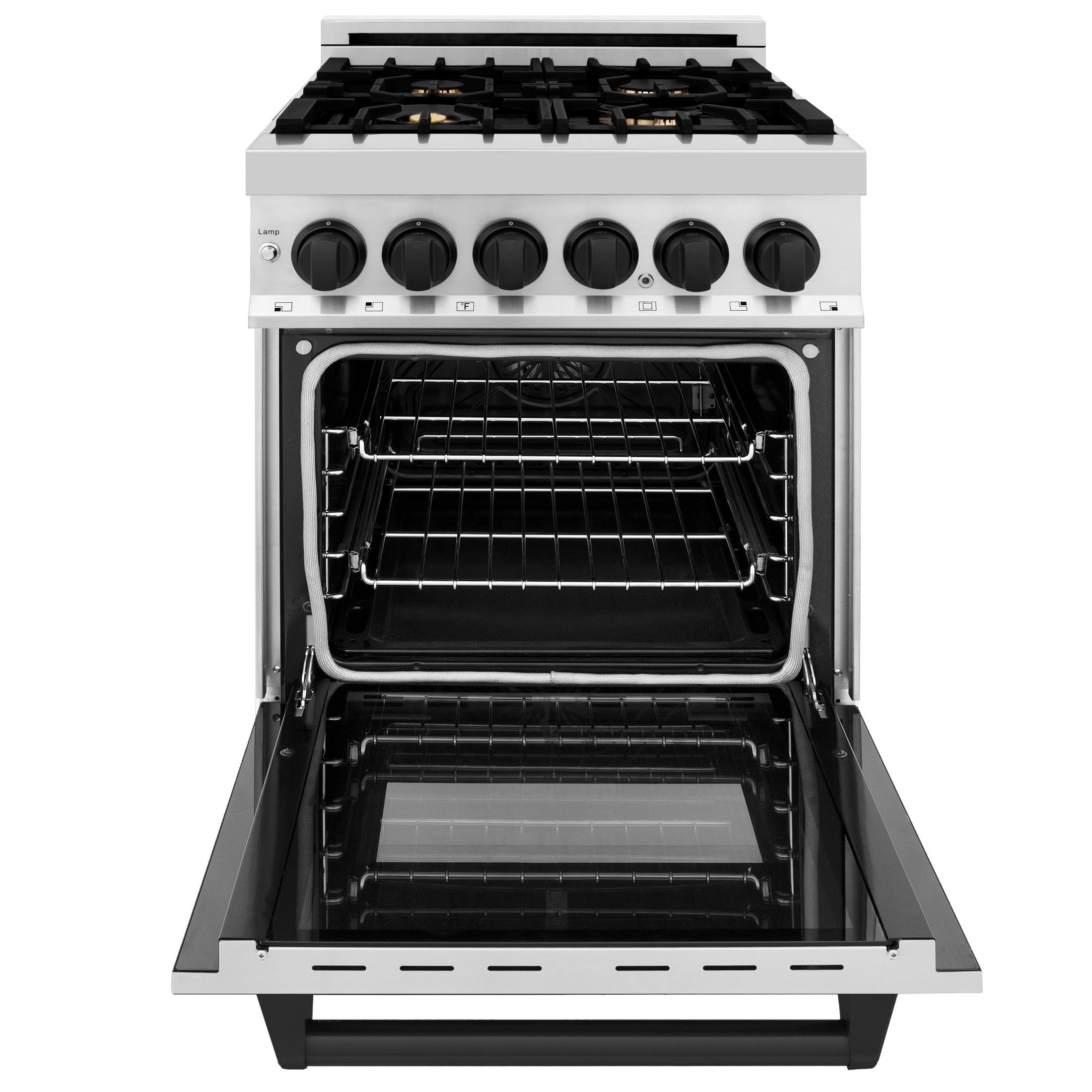 ZLINE Autograph Edition 24" 2.8 cu. ft. Dual Fuel Range with Gas Stove and Electric Oven in Stainless Steel with Accents