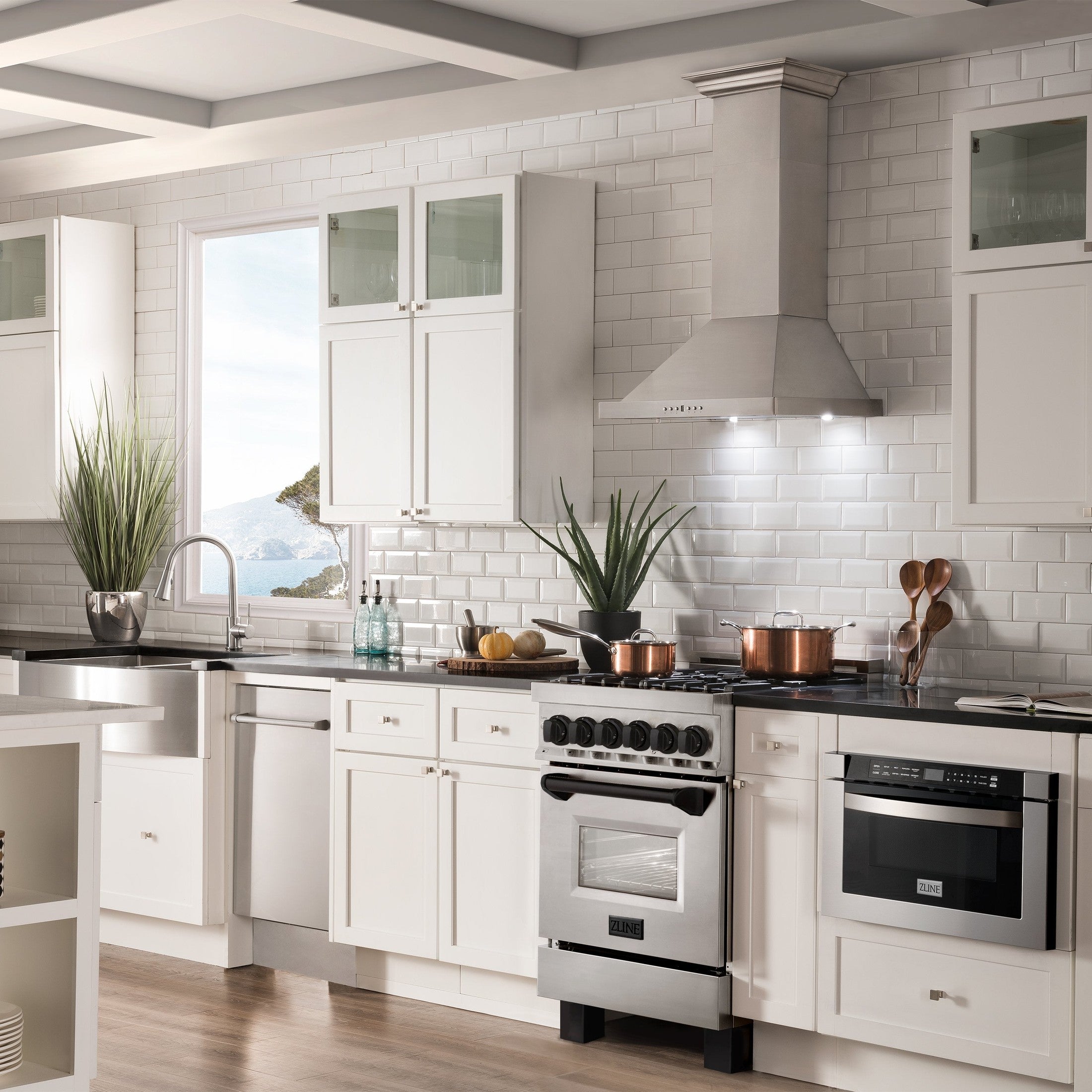 ZLINE Autograph Edition 24" 2.8 cu. ft. Dual Fuel Range with Gas Stove and Electric Oven in Stainless Steel with Accents