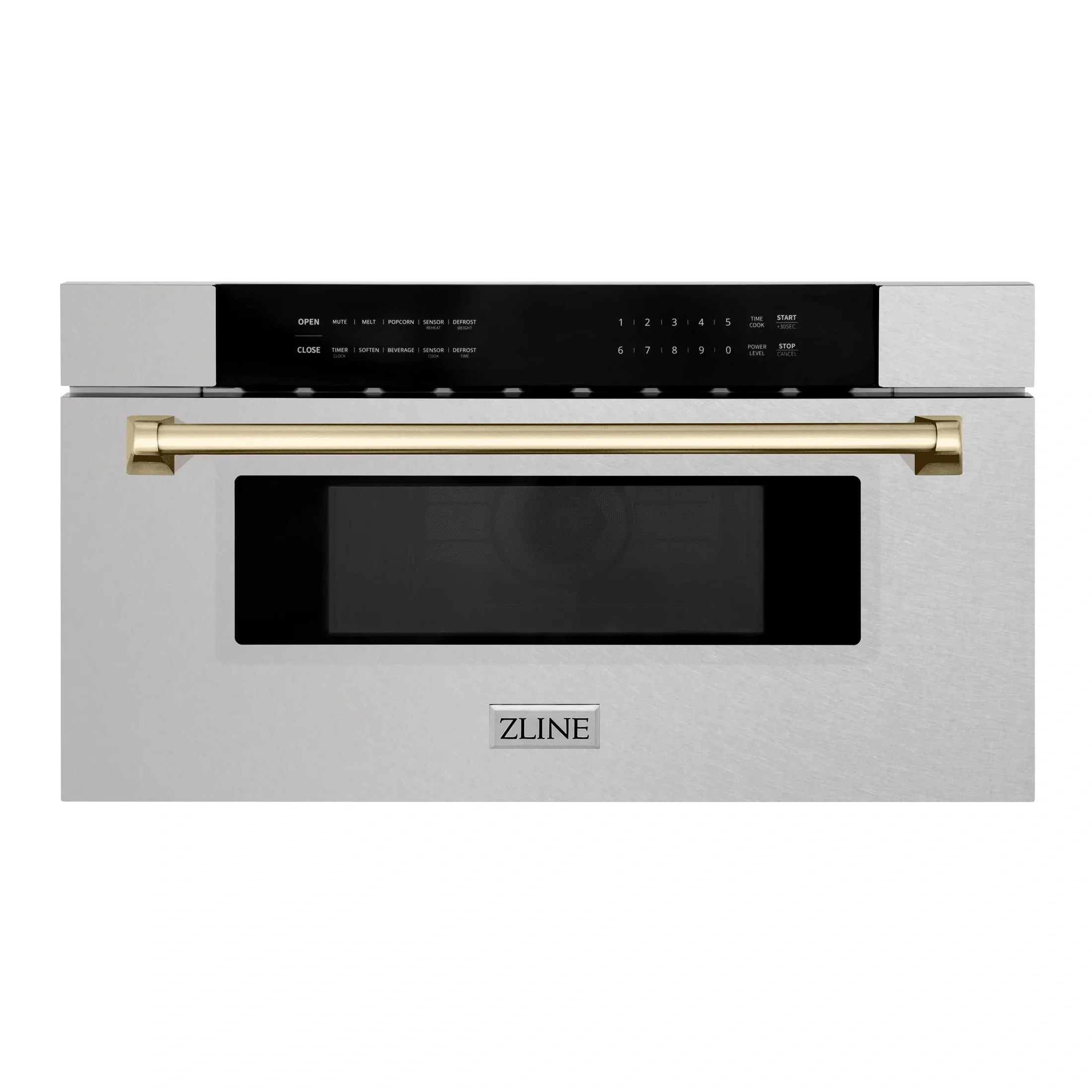 ZLINE Autograph Edition 30" 1.2 cu. ft. Built-In Microwave Drawer in Fingerprint Resistant Stainless Steel with Accents MWDZ-30-SS