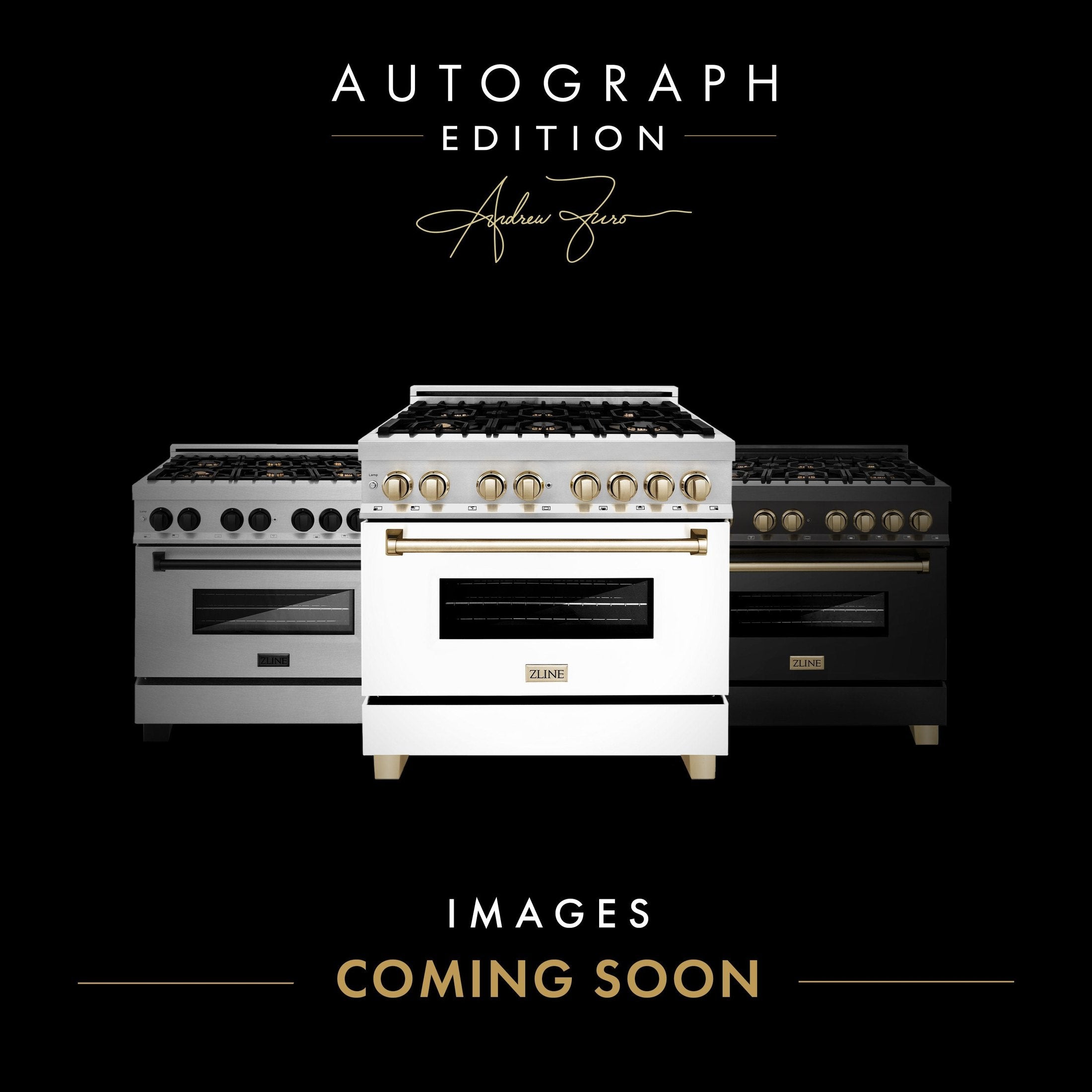 ZLINE Autograph Edition 30" 4.0 cu. ft. Dual Fuel Range with Gas Stove and Electric Oven in Black Stainless Steel with Accents