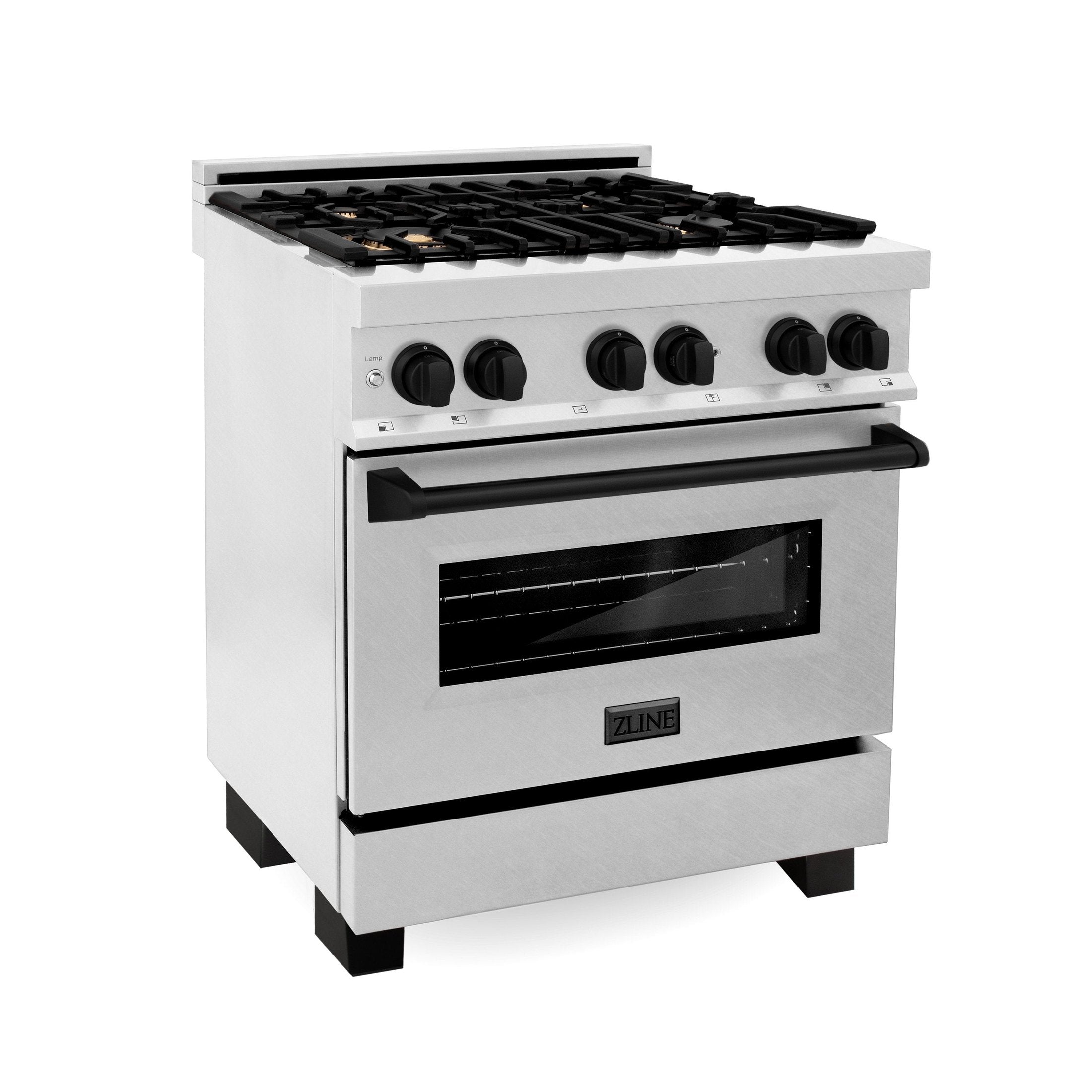 ZLINE Autograph Edition 30" 4.0 cu. ft. Dual Fuel Range with Gas Stove and Electric Oven in DuraSnow Stainless Steel with Accents
