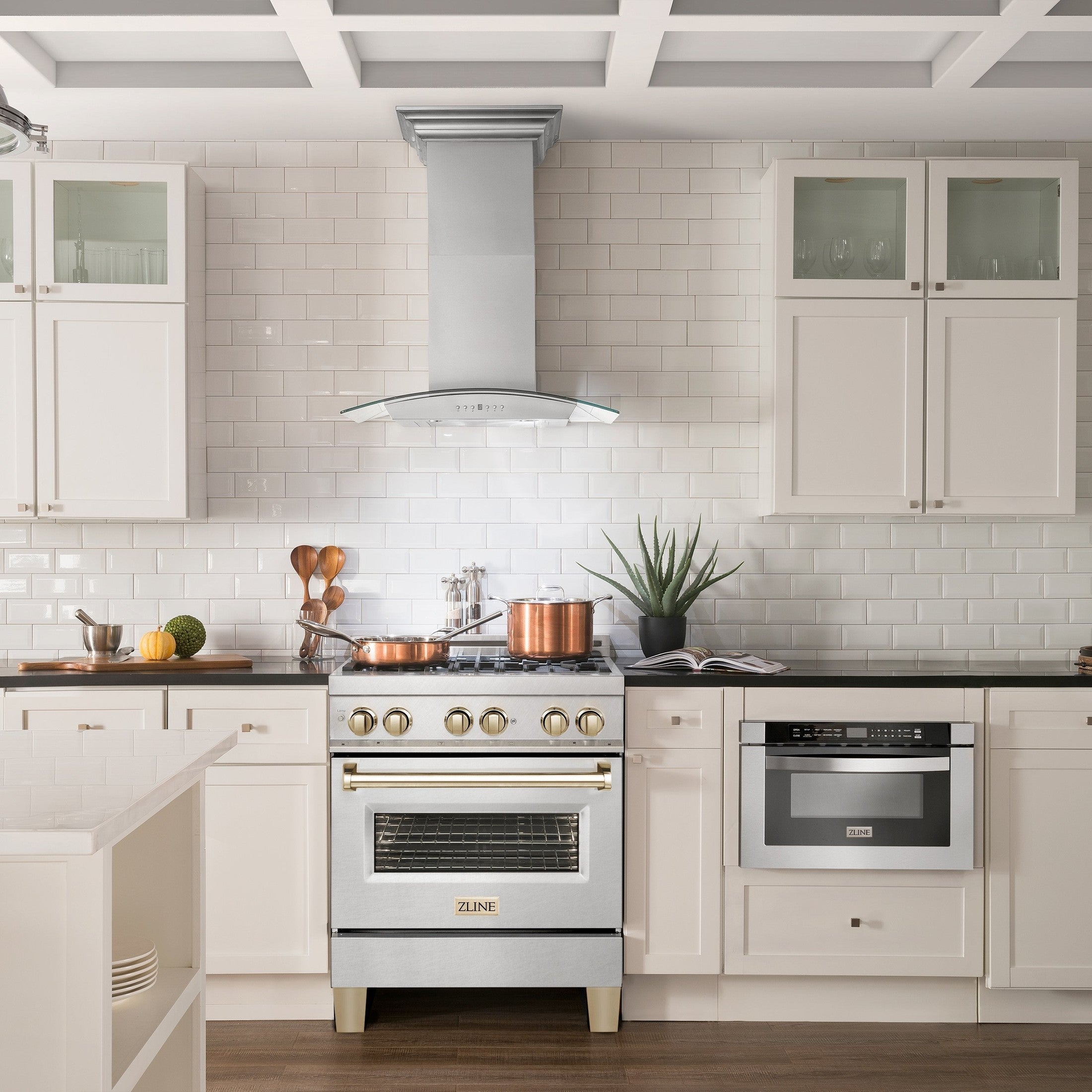 ZLINE Autograph Edition 30" 4.0 cu. ft. Dual Fuel Range with Gas Stove and Electric Oven in DuraSnow Stainless Steel with Accents