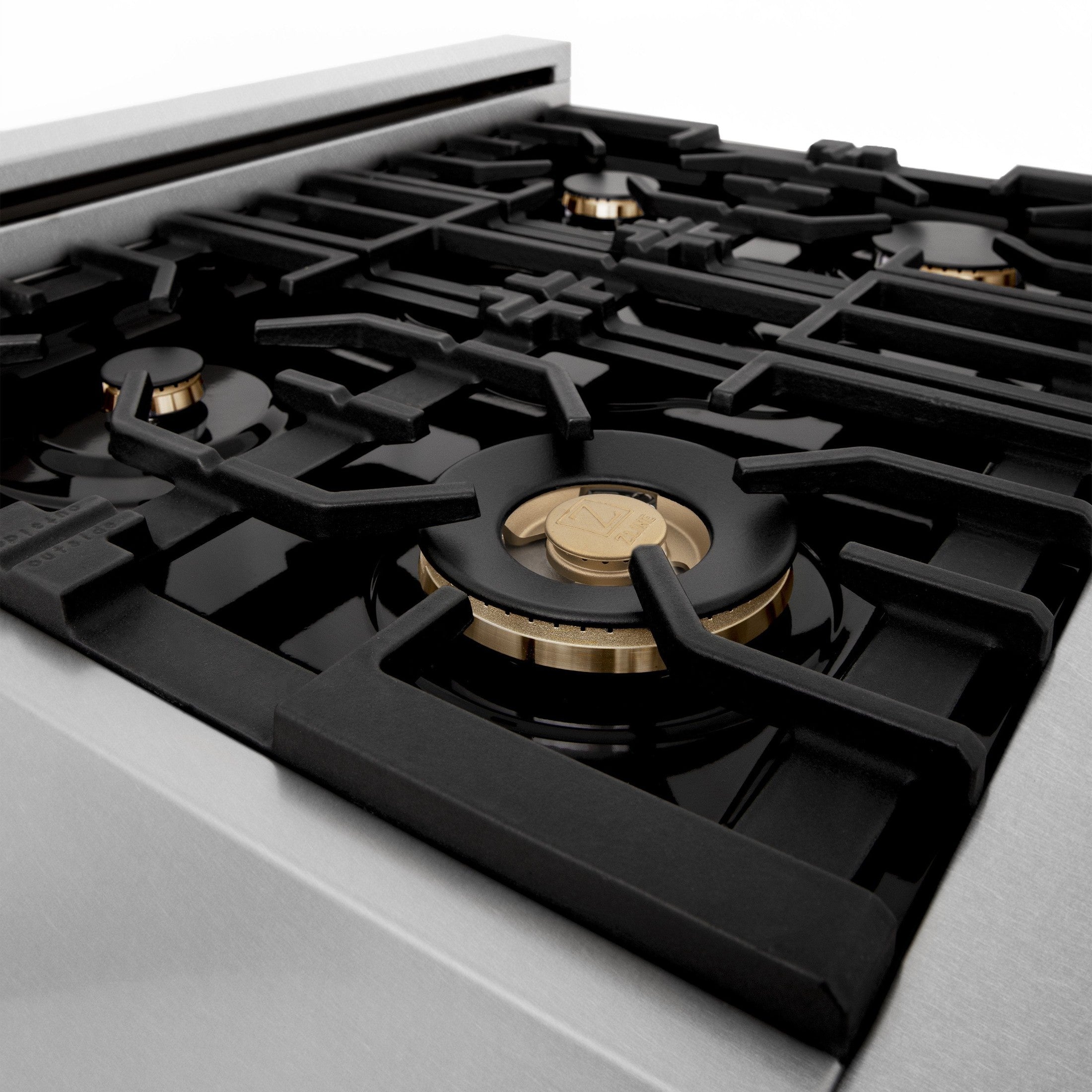 ZLINE Autograph Edition 30" 4.0 cu. ft. Dual Fuel Range with Gas Stove and Electric Oven in DuraSnow Stainless Steel with White Matte Door and Accents