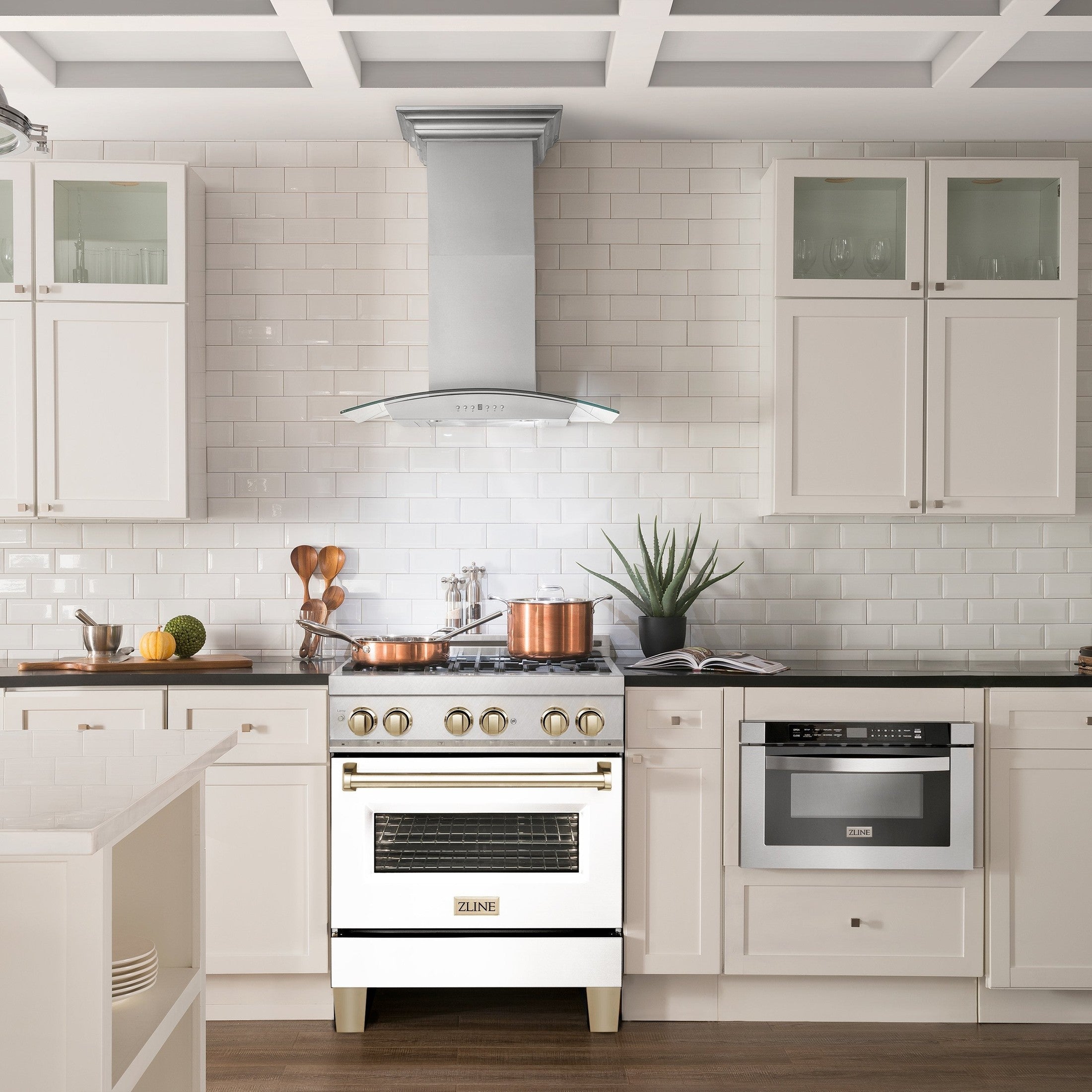 ZLINE Autograph Edition 30" 4.0 cu. ft. Dual Fuel Range with Gas Stove and Electric Oven in DuraSnow Stainless Steel with White Matte Door and Accents