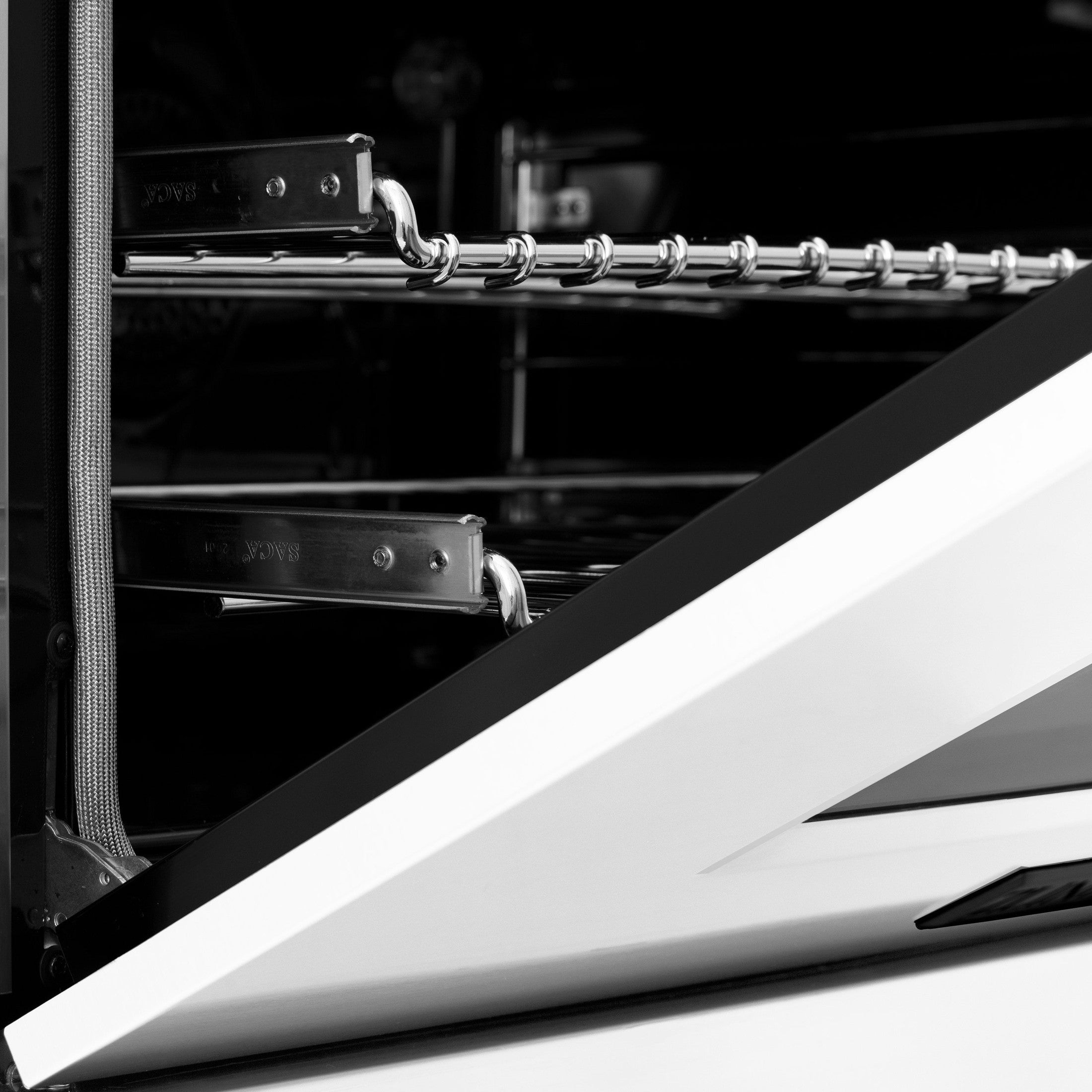 ZLINE Autograph Edition 30" 4.0 cu. ft. Dual Fuel Range with Gas Stove and Electric Oven in Stainless Steel with White Matte Door and Accents