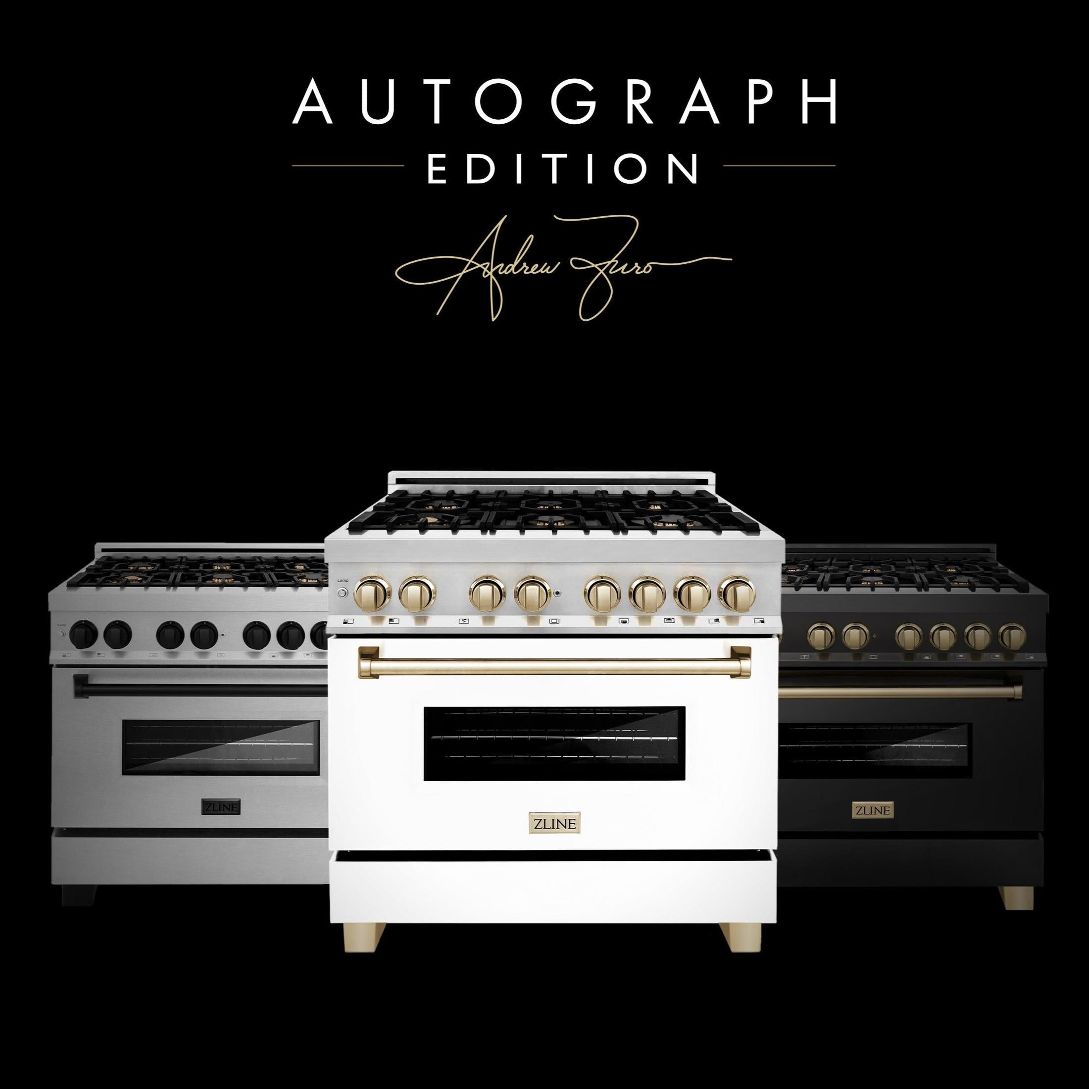 ZLINE Autograph Edition 30" Porcelain Rangetop with 4 Gas Burners in Stainless Steel with Accents