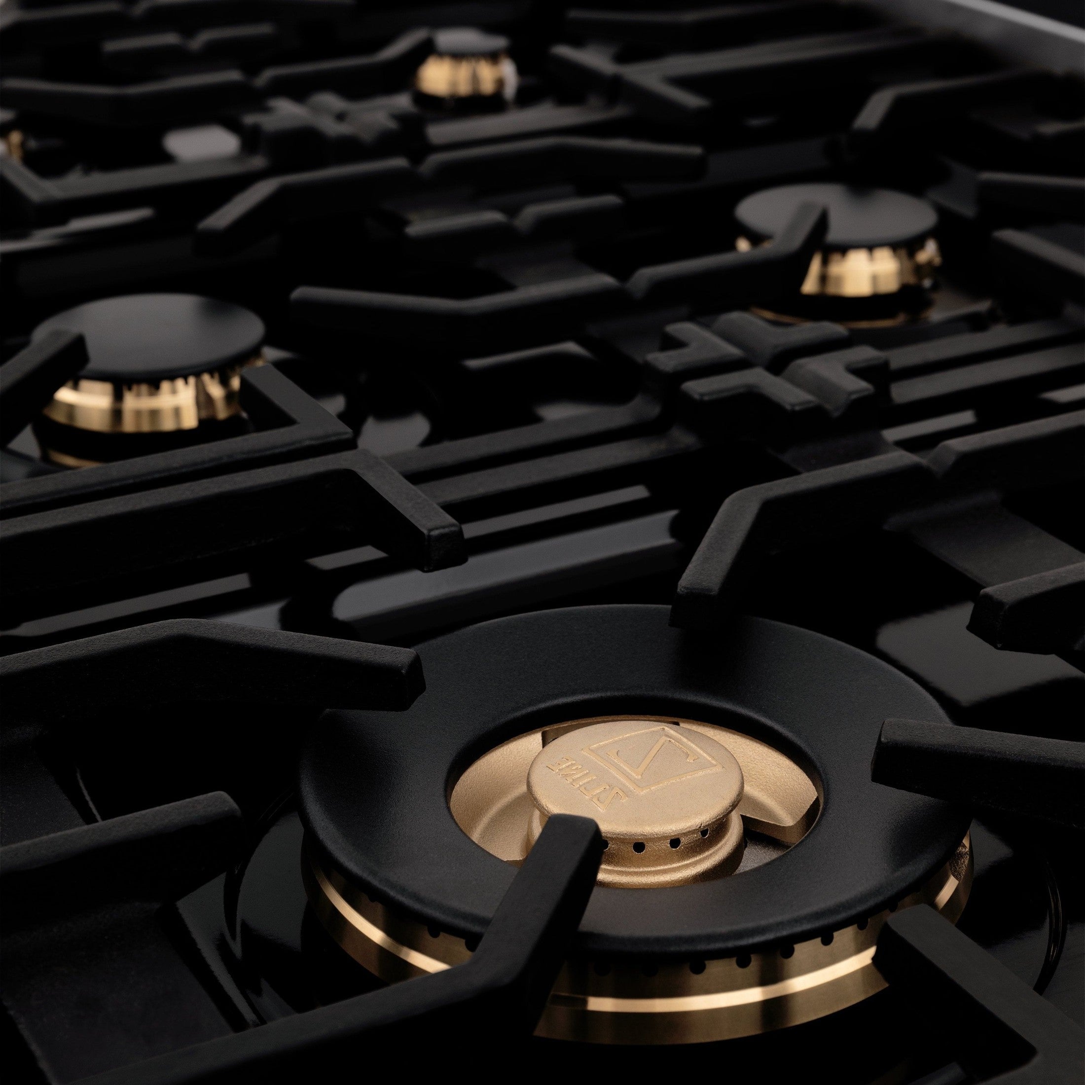 ZLINE Autograph Edition 36" 4.6 cu. ft. Dual Fuel Range with Gas Stove and Electric Oven in Black Stainless Steel with Accents