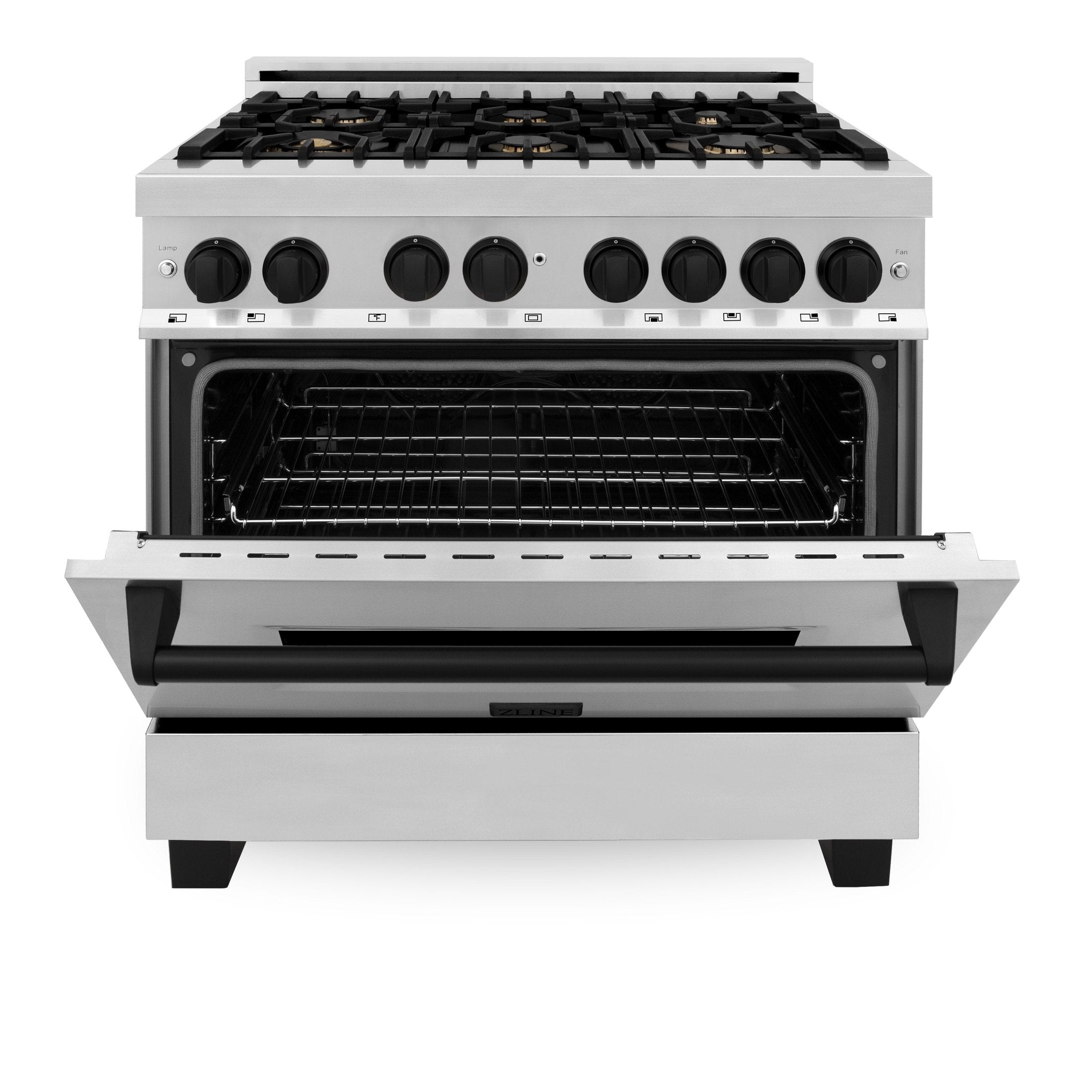 ZLINE Autograph Edition 36" 4.6 cu. ft. Dual Fuel Range with Gas Stove and Electric Oven in Stainless Steel with Accents