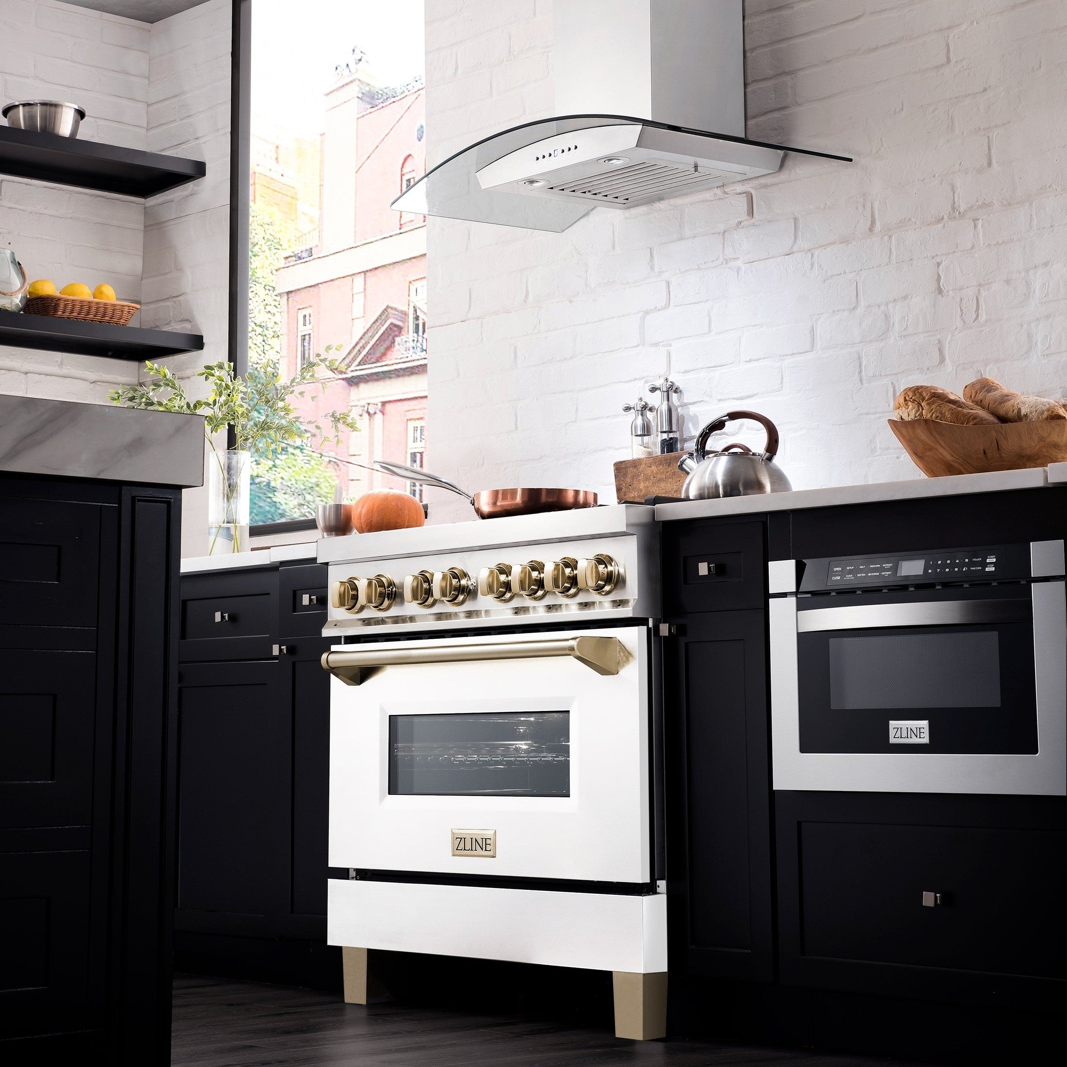 ZLINE Autograph Edition 36" 4.6 cu. ft. Dual Fuel Range with Gas Stove and Electric Oven in Stainless Steel with White Matte Door and Accents