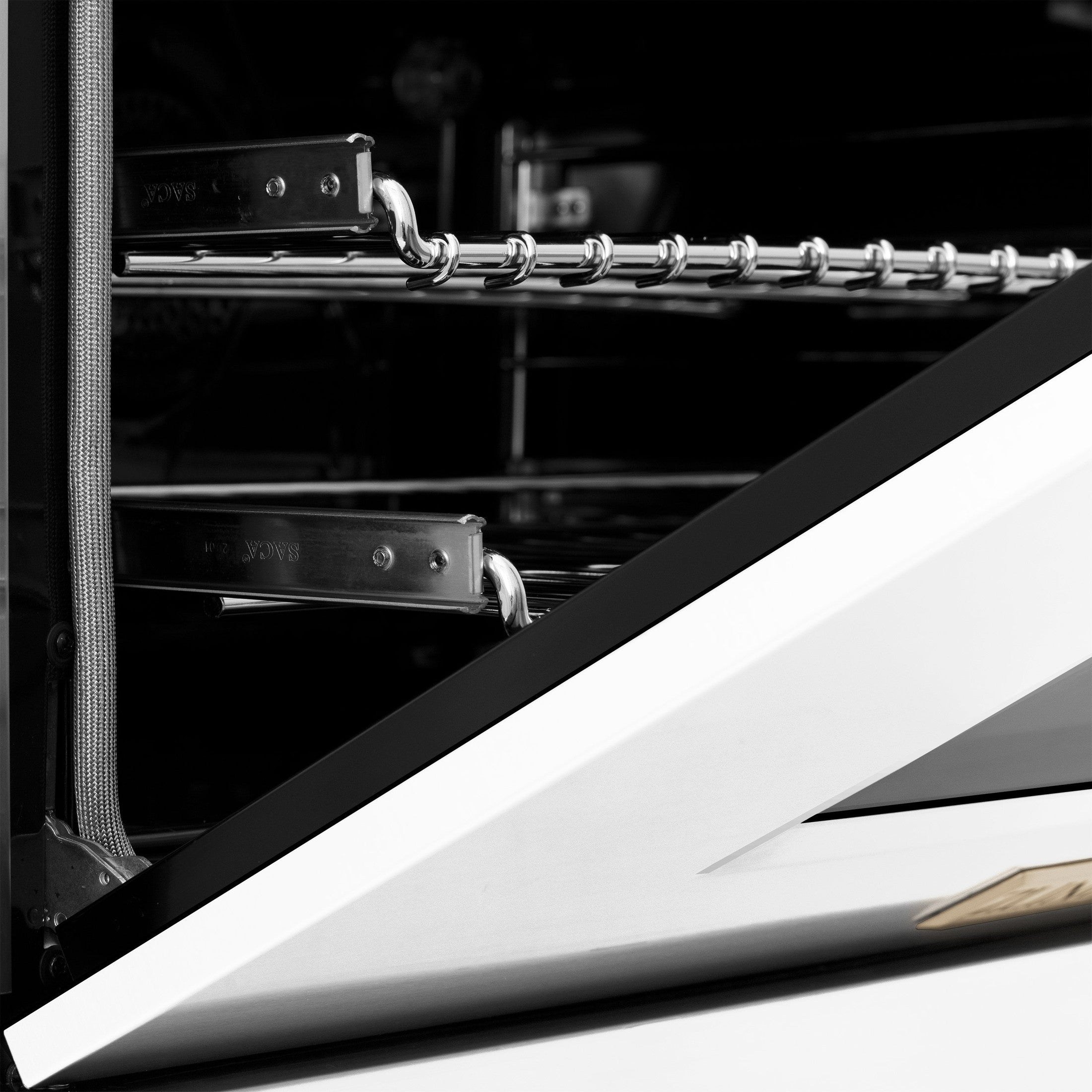 ZLINE Autograph Edition 48" 6.0 cu. ft. Dual Fuel Range with Gas Stove and Electric Oven in Stainless Steel with White Matte Door and Accents