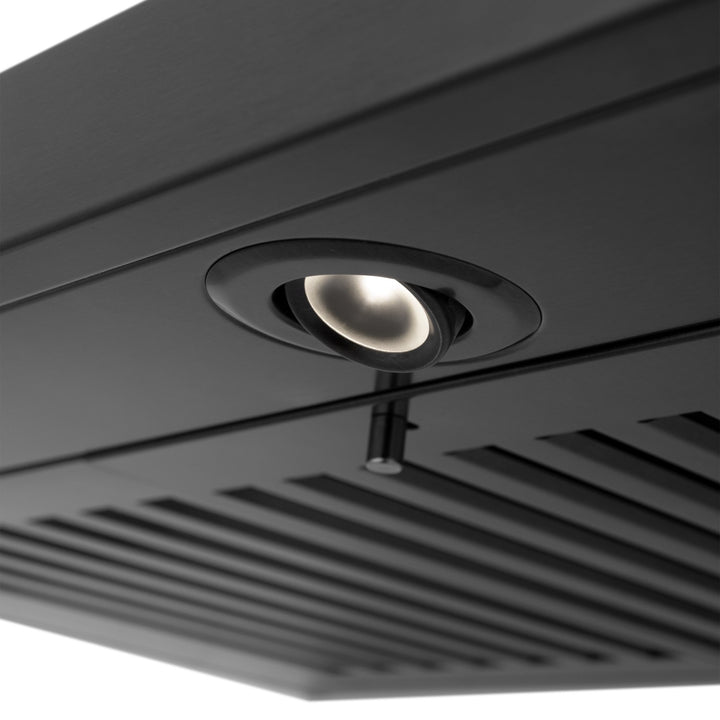ZLINE Convertible Vent Wall Mount Range Hood in Black Stainless Steel with Crown Molding BSKBNCRN