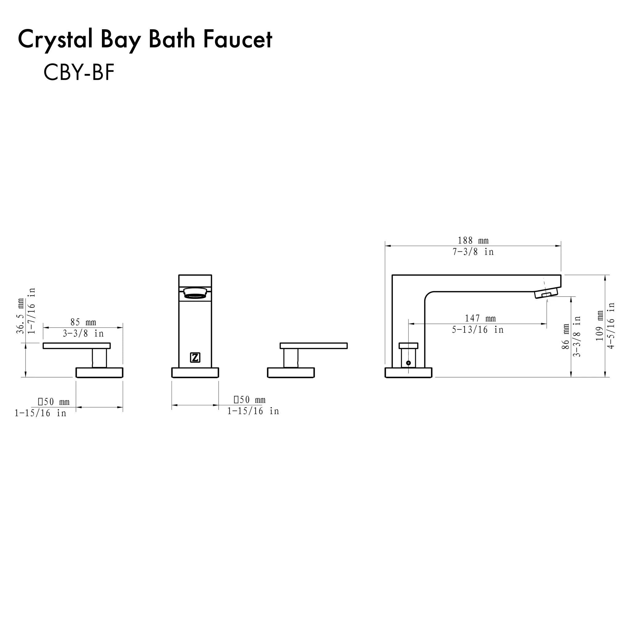ZLINE Crystal Bay Bath Faucet with Color Options
