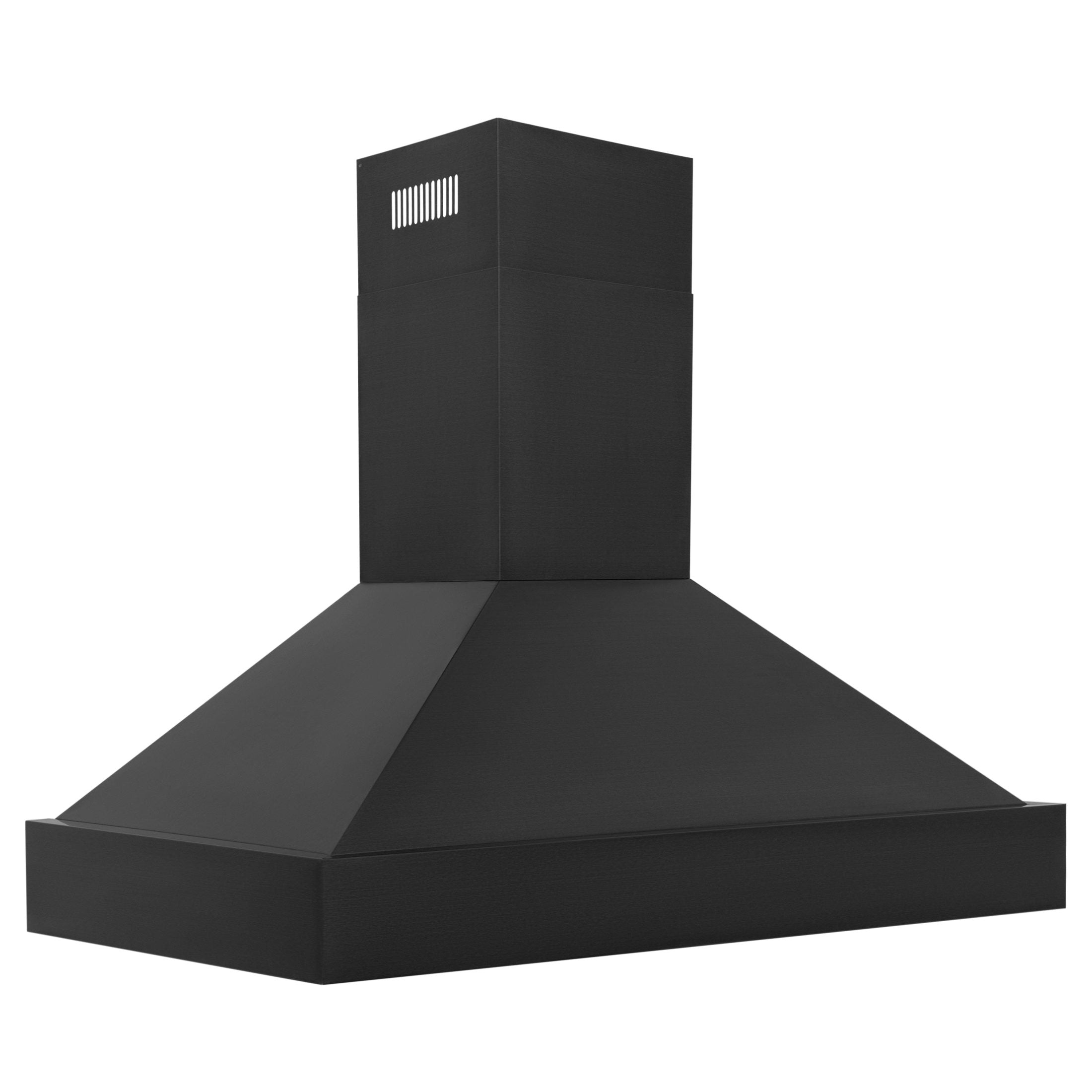 ZLINE Ducted Vent Black Stainless Steel Wall Mount Range Hood BS655N