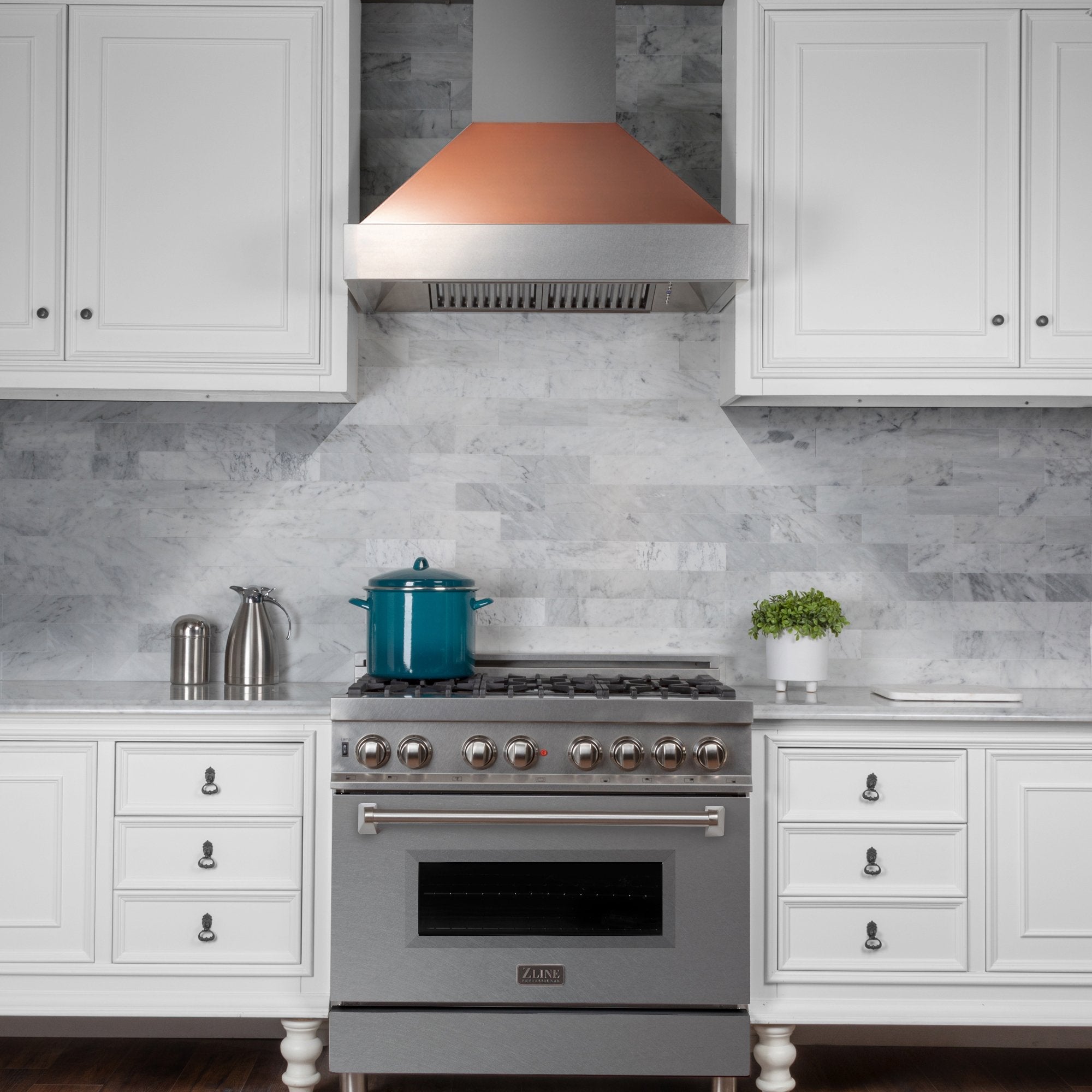 ZLINE DuraSnow Stainless Steel Range Hood with Copper Shell 