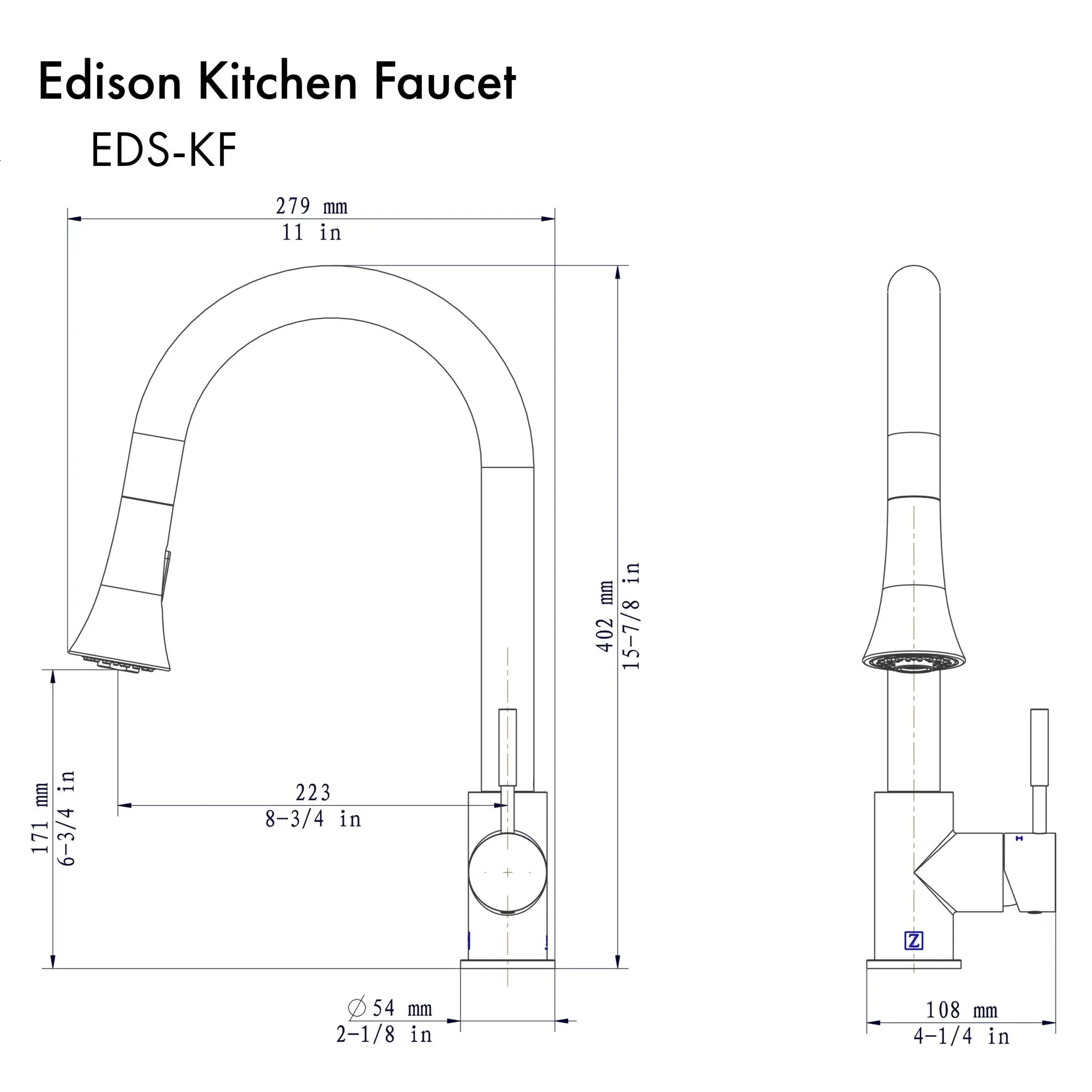 ZLINE Edison Kitchen Faucet with Color Options