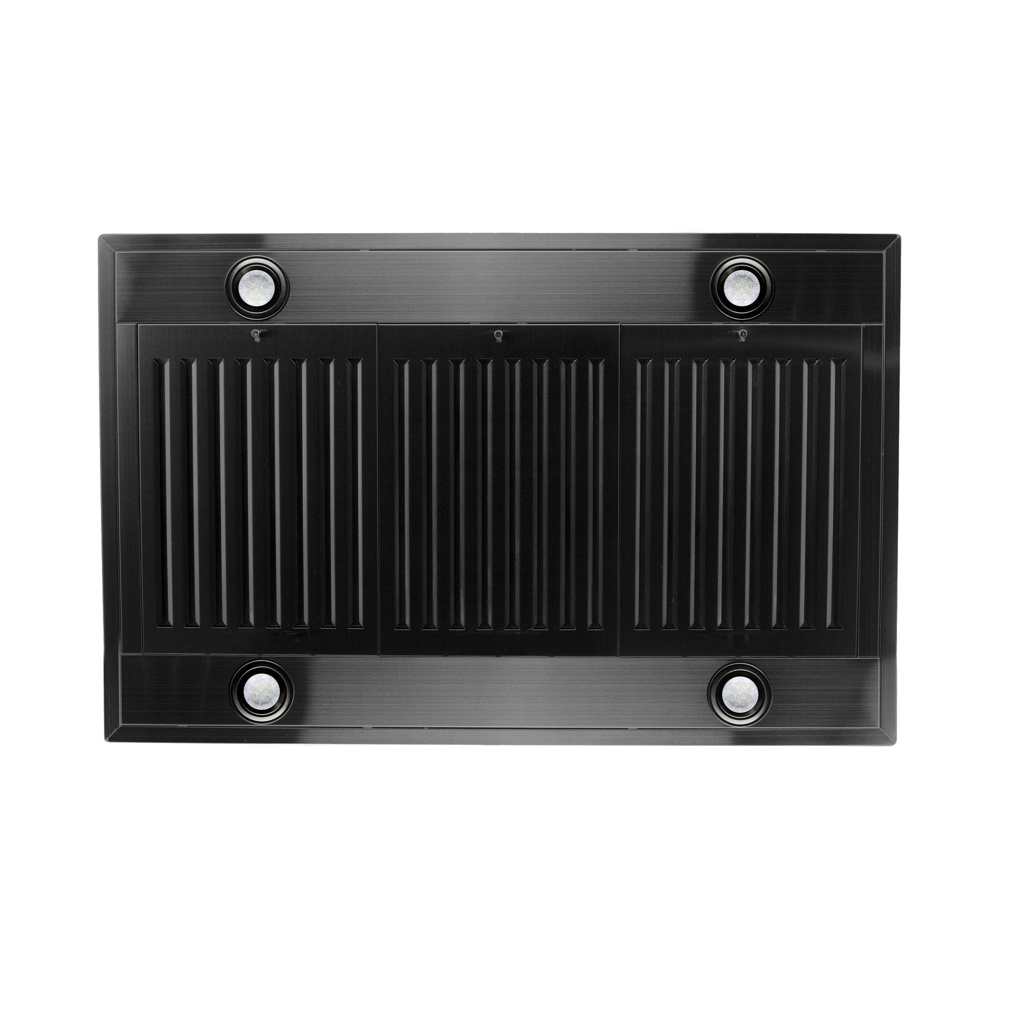 ZLINE Island Mount Range Hood in Black Stainless Steel