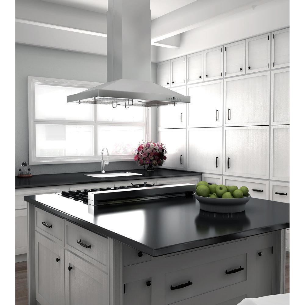 ZLINE Island Mount Range Hood in Stainless Steel