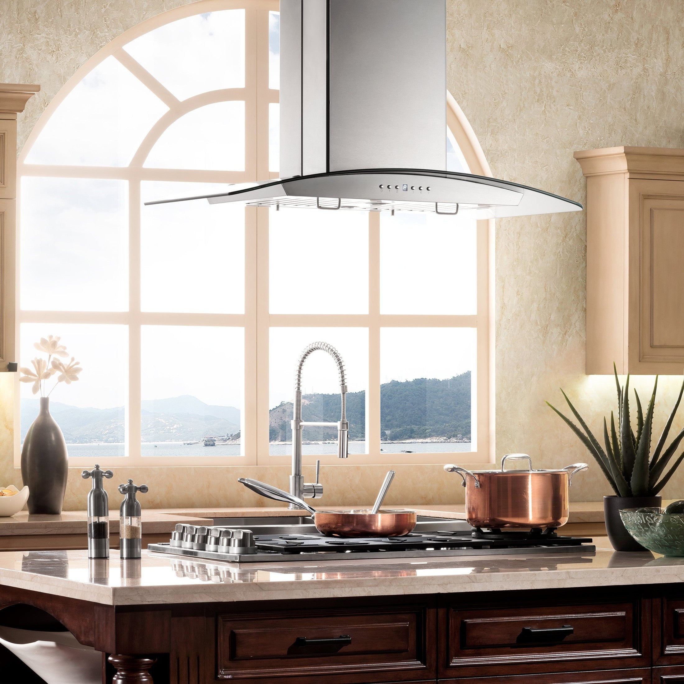 ZLINE Island Mount Range Hood in Stainless Steel & Glass