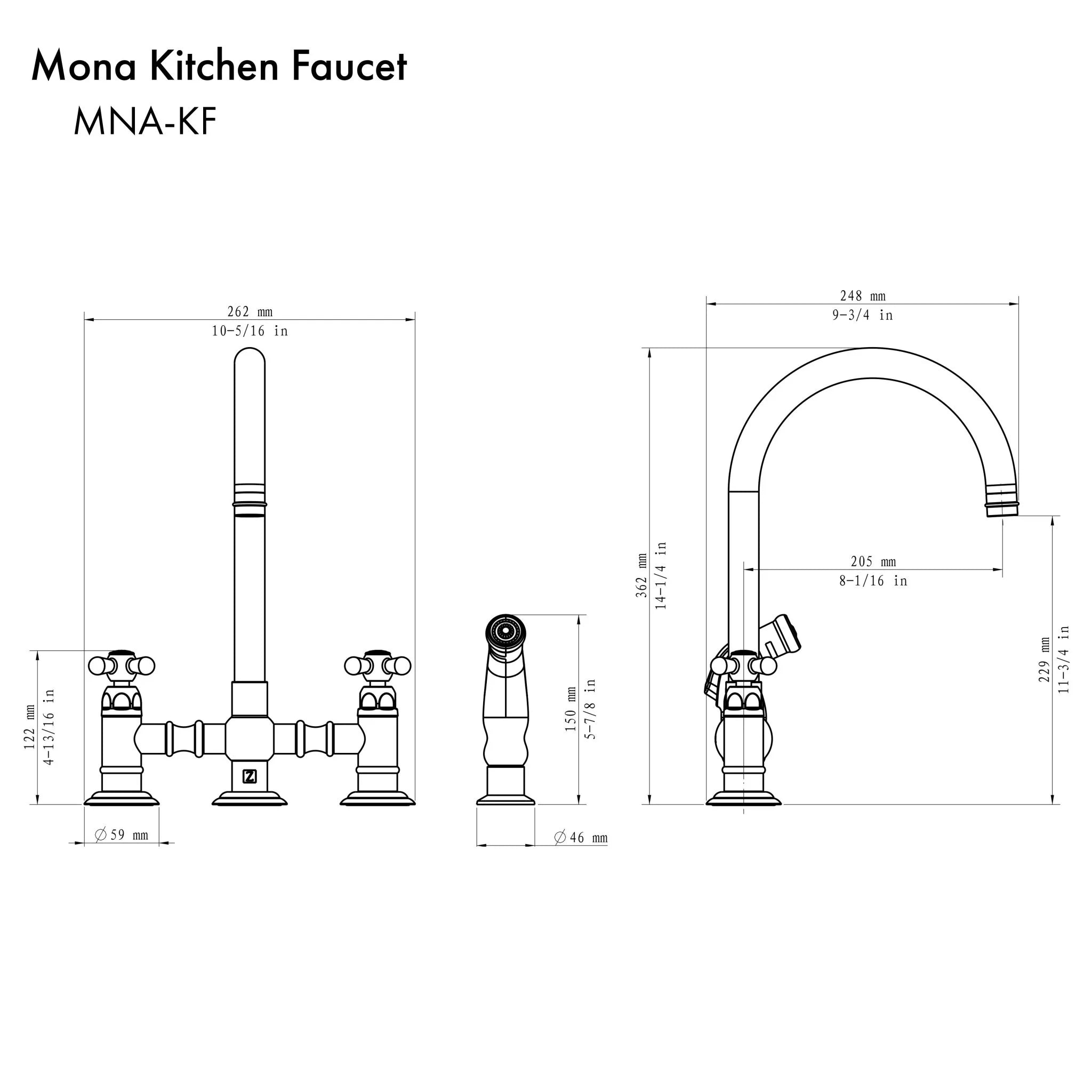 ZLINE Mona Kitchen Faucet with Color Options 