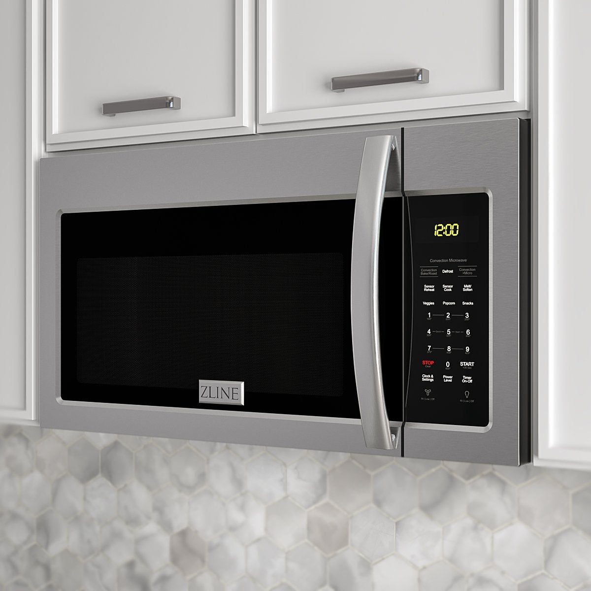 ZLINE Over the Range Convection Microwave Oven 30" in Stainless Steel with Modern Handle and Sensor Cooking MWO-OTR