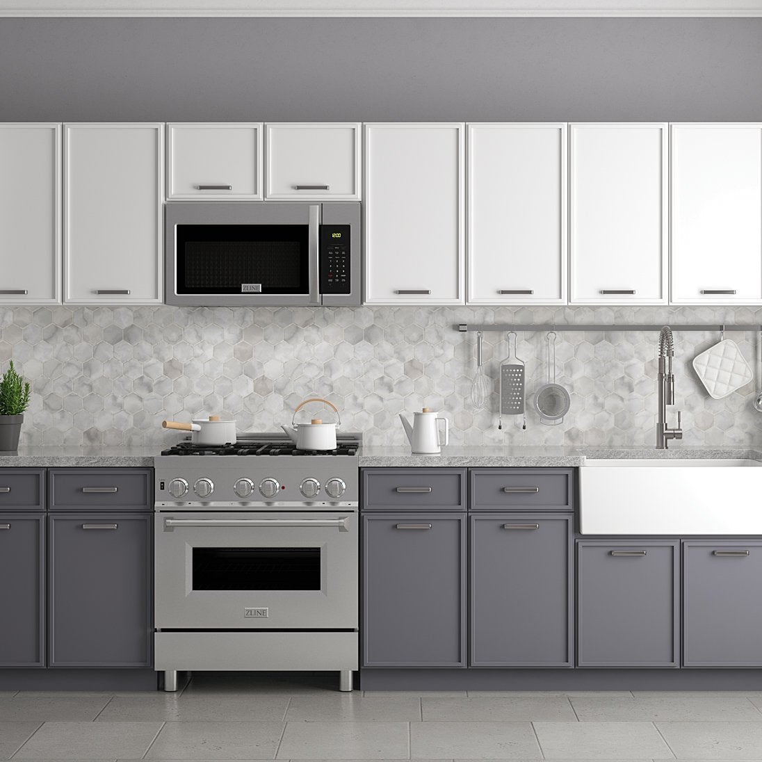 ZLINE Over the Range Convection Microwave Oven 30" in Stainless Steel with Modern Handle and Sensor Cooking MWO-OTR