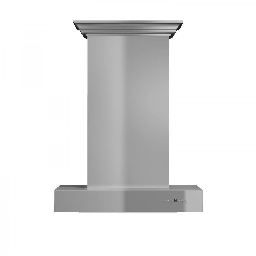 ZLINE Professional Wall Mount Range Hood in Stainless Steel with Crown Molding - KECOMCRN-30